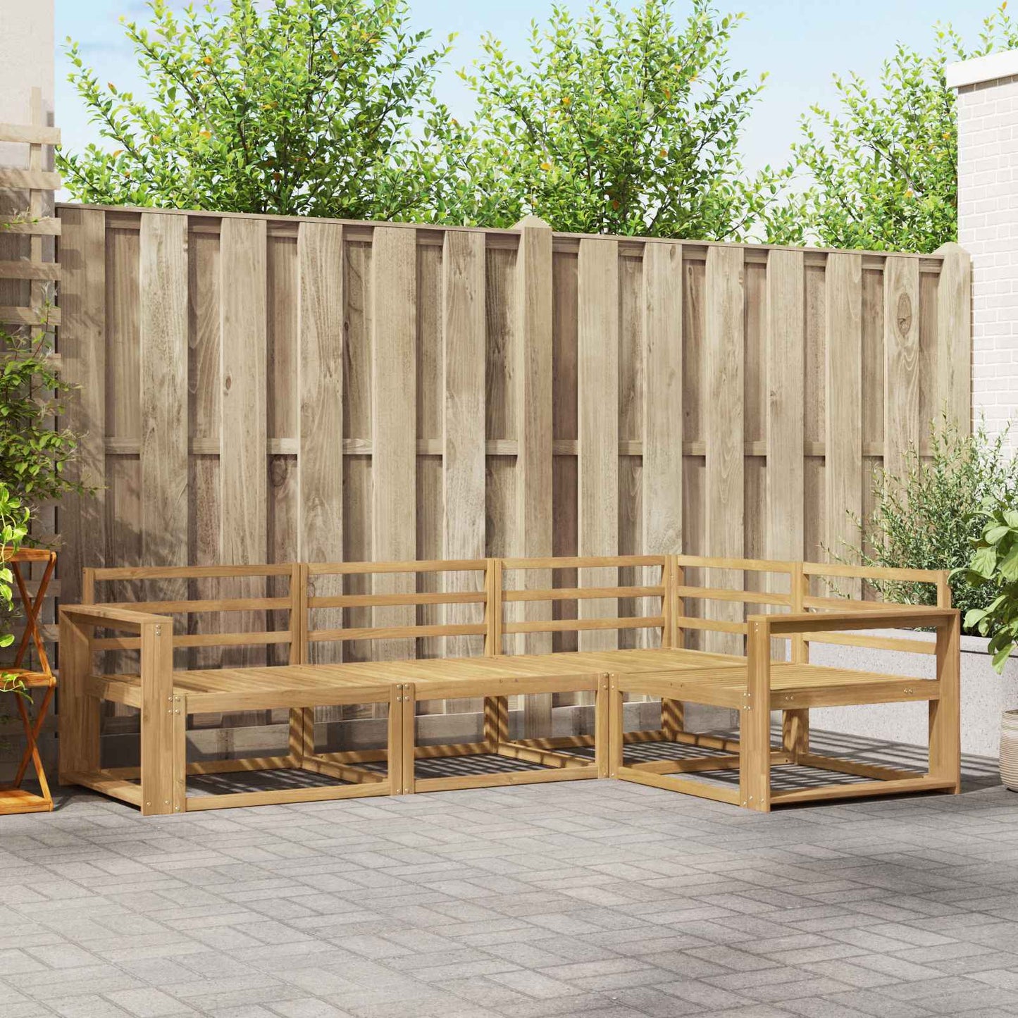 Buiten bankenset 4 pcs Wit 251,5 x 172,5 x 73 cm is nu te koop bij PeponiXL, paradijselijk wonen!