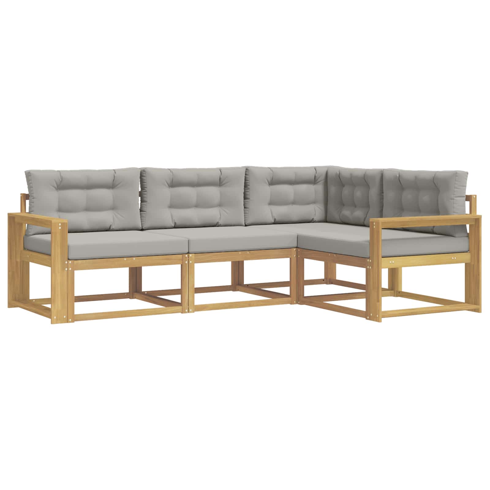 Buiten bankenset met kussen 3 pcs Wit en Lichtgrijs Polyester is nu te koop bij PeponiXL, paradijselijk wonen!