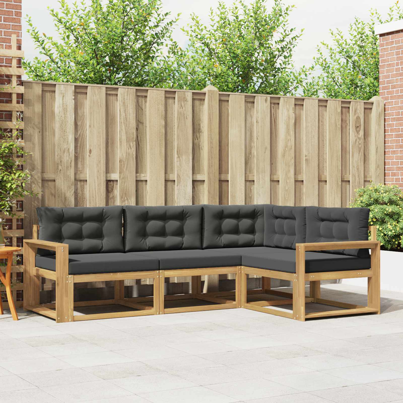 Buiten bankenset 3 pcs Wit en antracietkleurig Polyester is nu te koop bij PeponiXL, paradijselijk wonen!