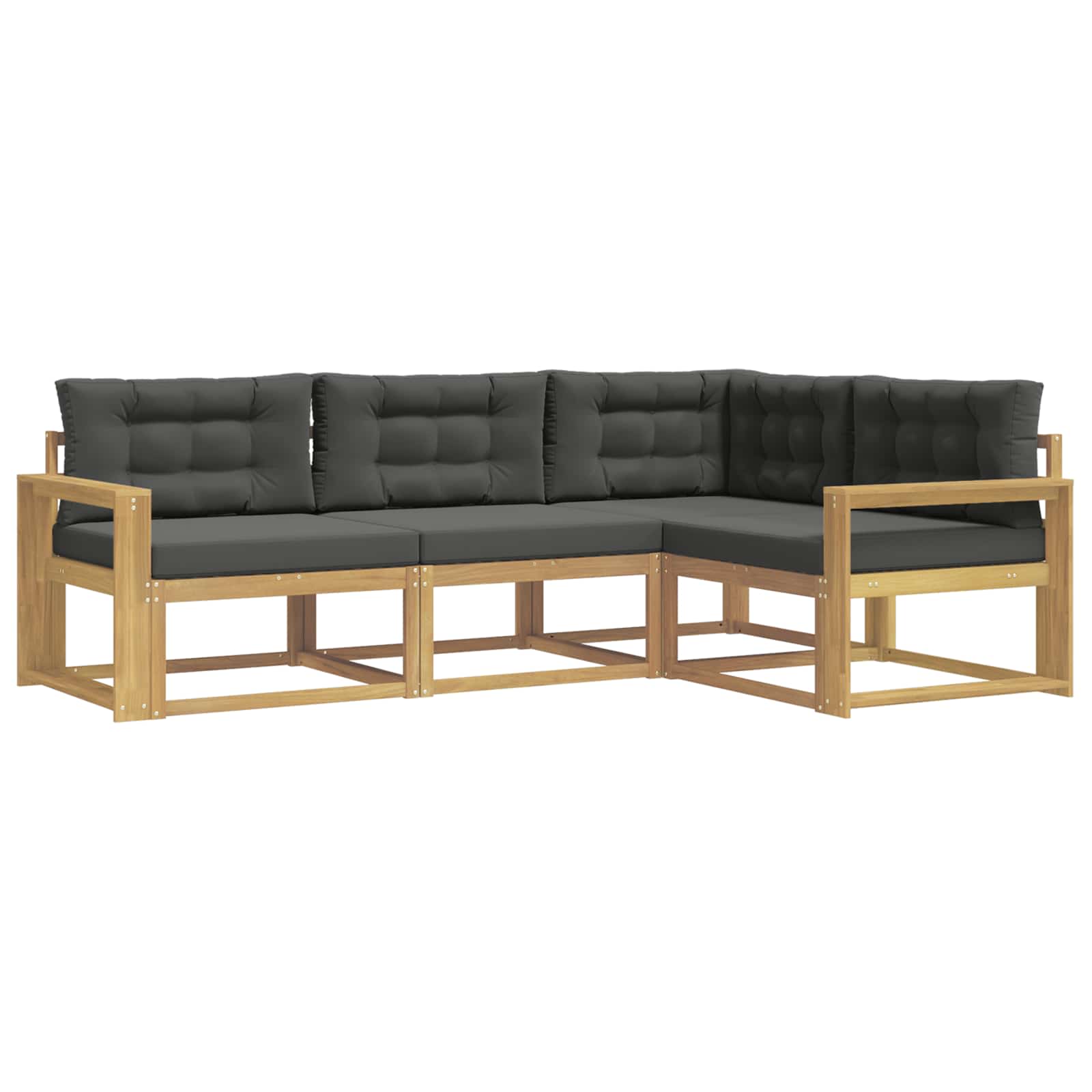 Buiten bankenset 3 pcs Wit en antracietkleurig Polyester is nu te koop bij PeponiXL, paradijselijk wonen!