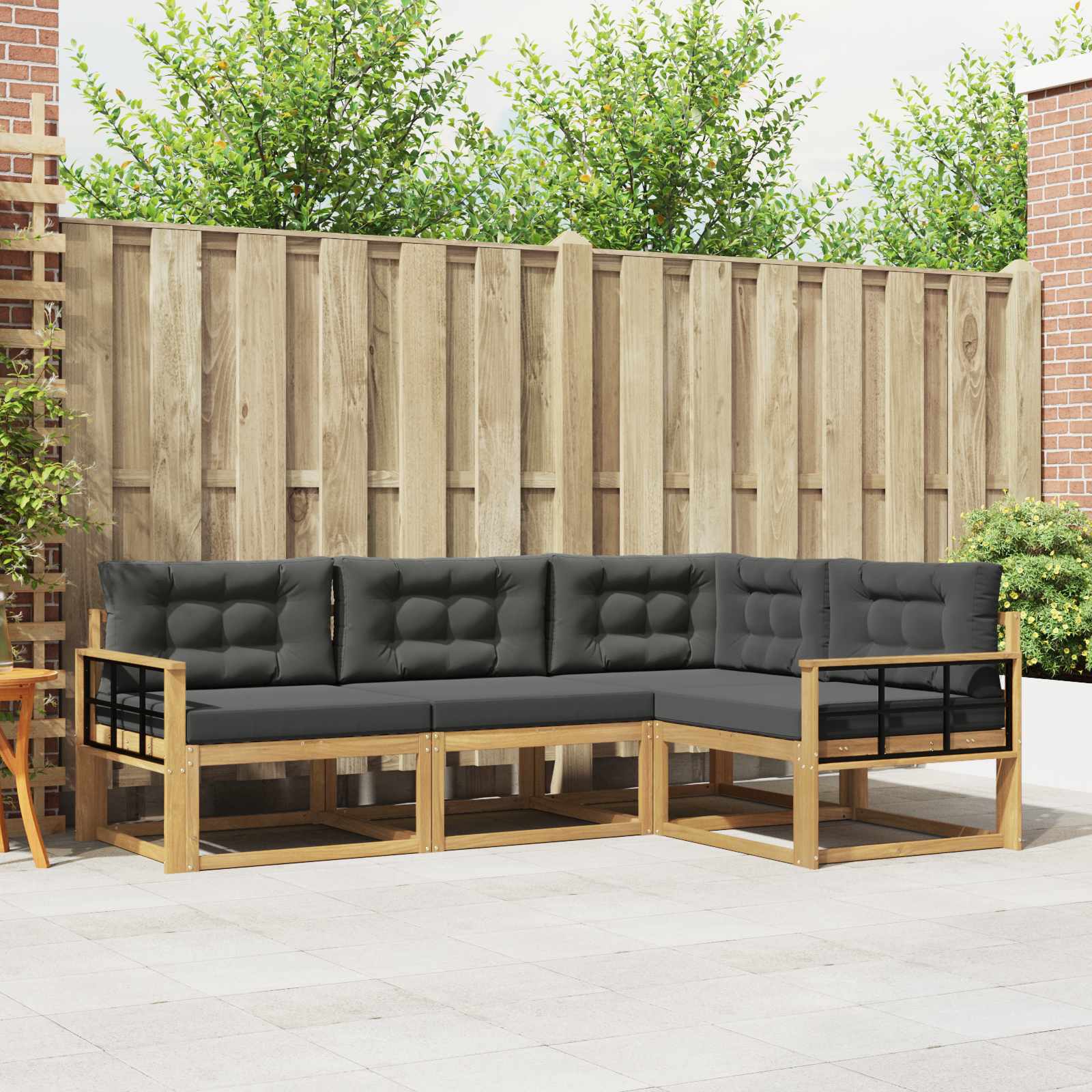 Buiten bankenset 3 pcs Wit en antracietkleurig Polyester is nu te koop bij PeponiXL, paradijselijk wonen!