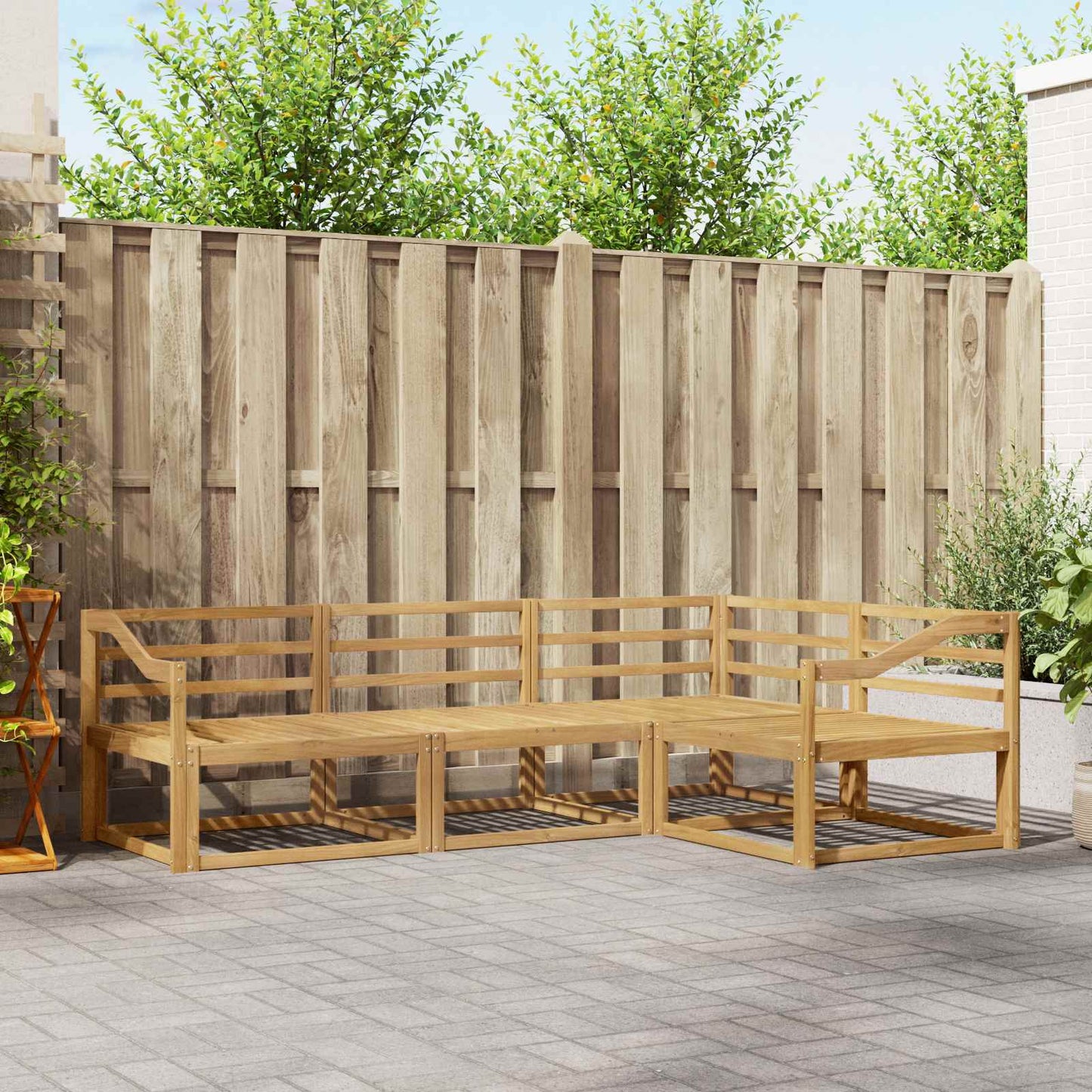 Buiten bankenset 4 pcs Wit 245,5 x 166,5 x 73 cm is nu te koop bij PeponiXL, paradijselijk wonen!