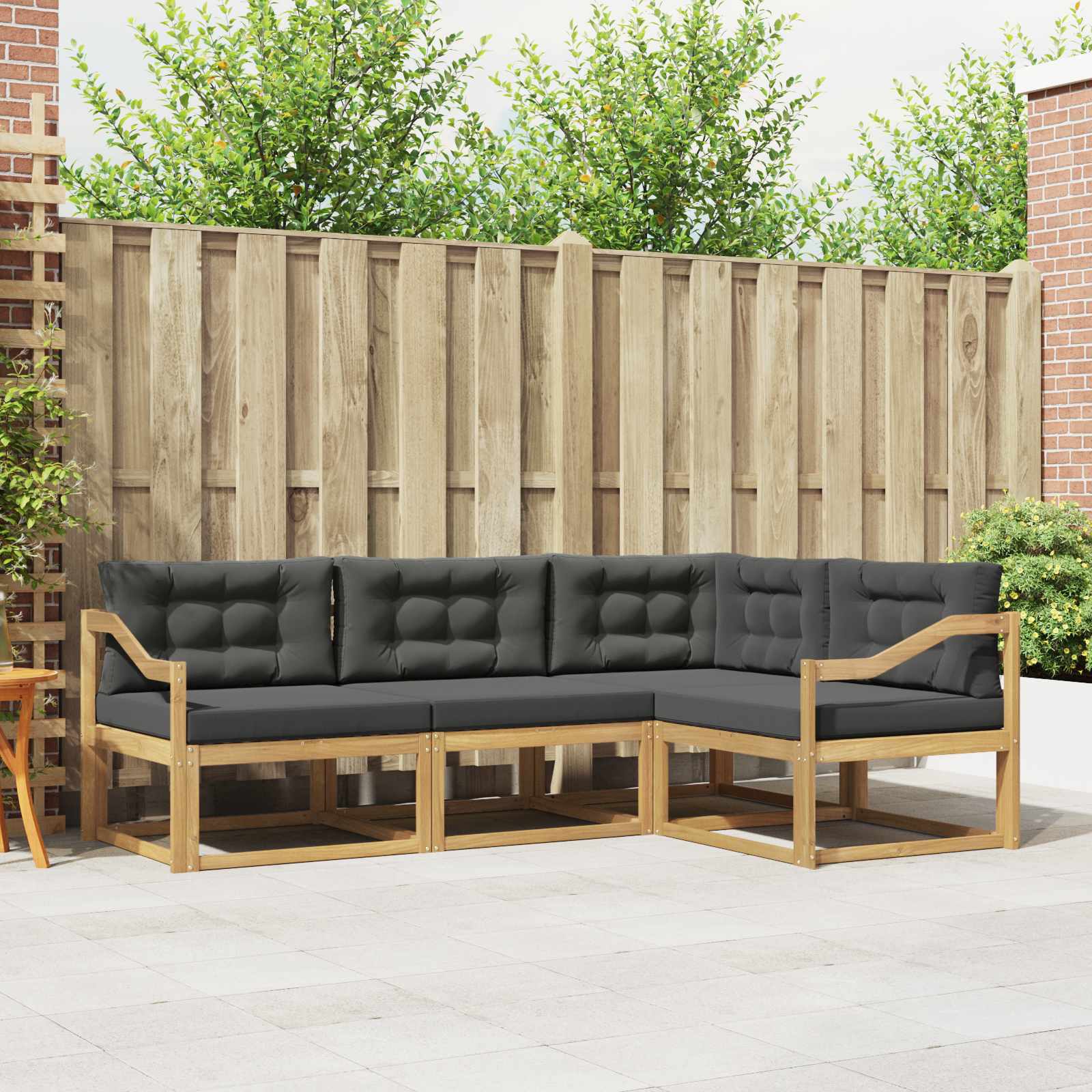 Buiten bankenset 3 pcs Wit en antracietkleurig Polyester is nu te koop bij PeponiXL, paradijselijk wonen!