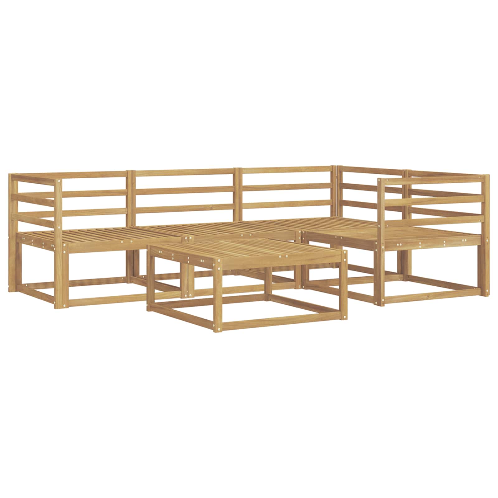 Buiten bankenset 5 pcs Wit 79 x 79 x 37 cm Massief Acaciahout is nu te koop bij PeponiXL, paradijselijk wonen!