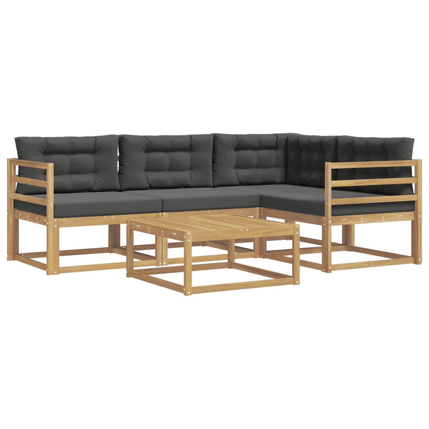 Buiten bankenset 5 pcs Wit en antracietkleurig 79 x 79 x 37 cm is nu te koop bij PeponiXL, paradijselijk wonen!