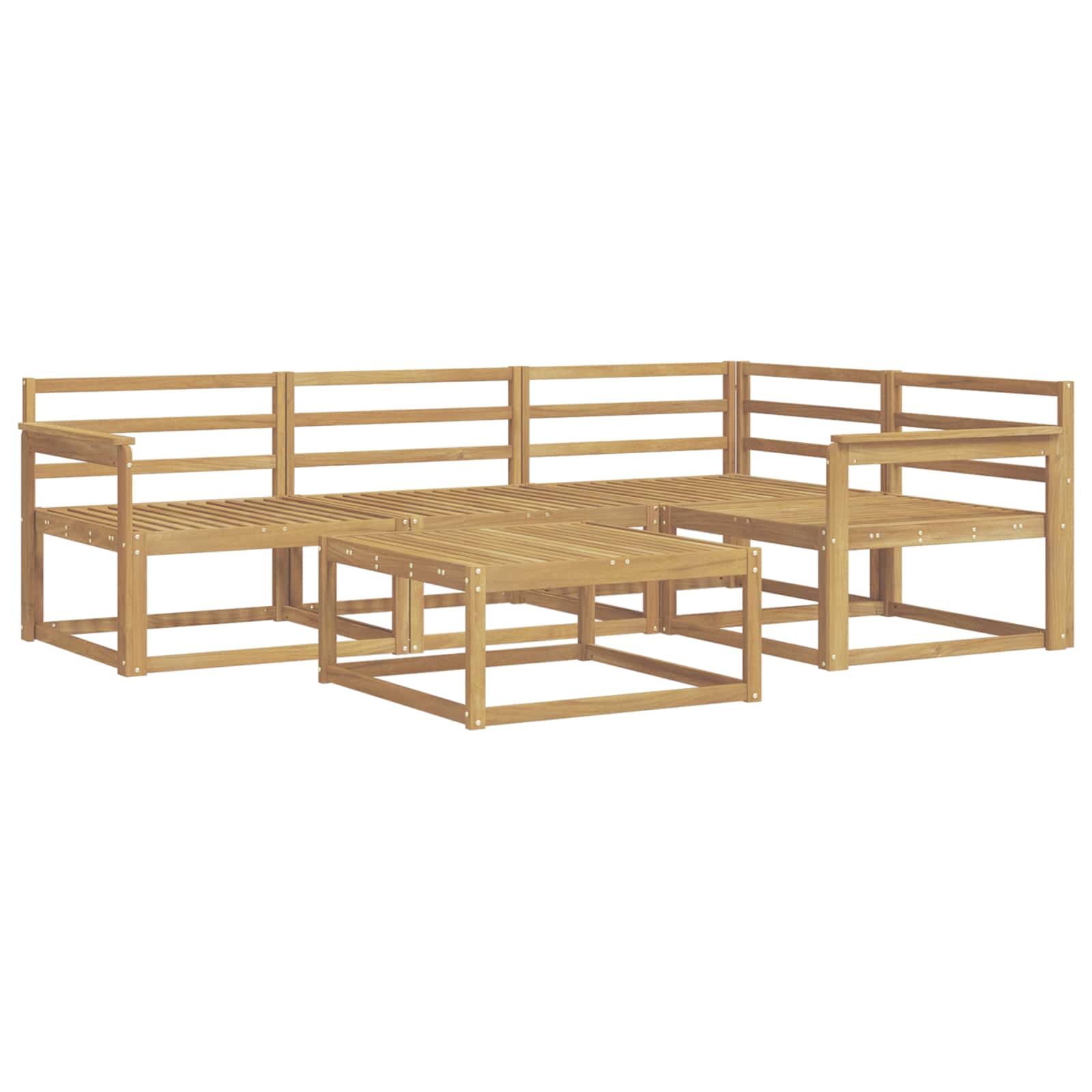 Buiten bankenset 5 pcs Wit 79 x 79 x 37 cm Massief Acaciahout is nu te koop bij PeponiXL, paradijselijk wonen!
