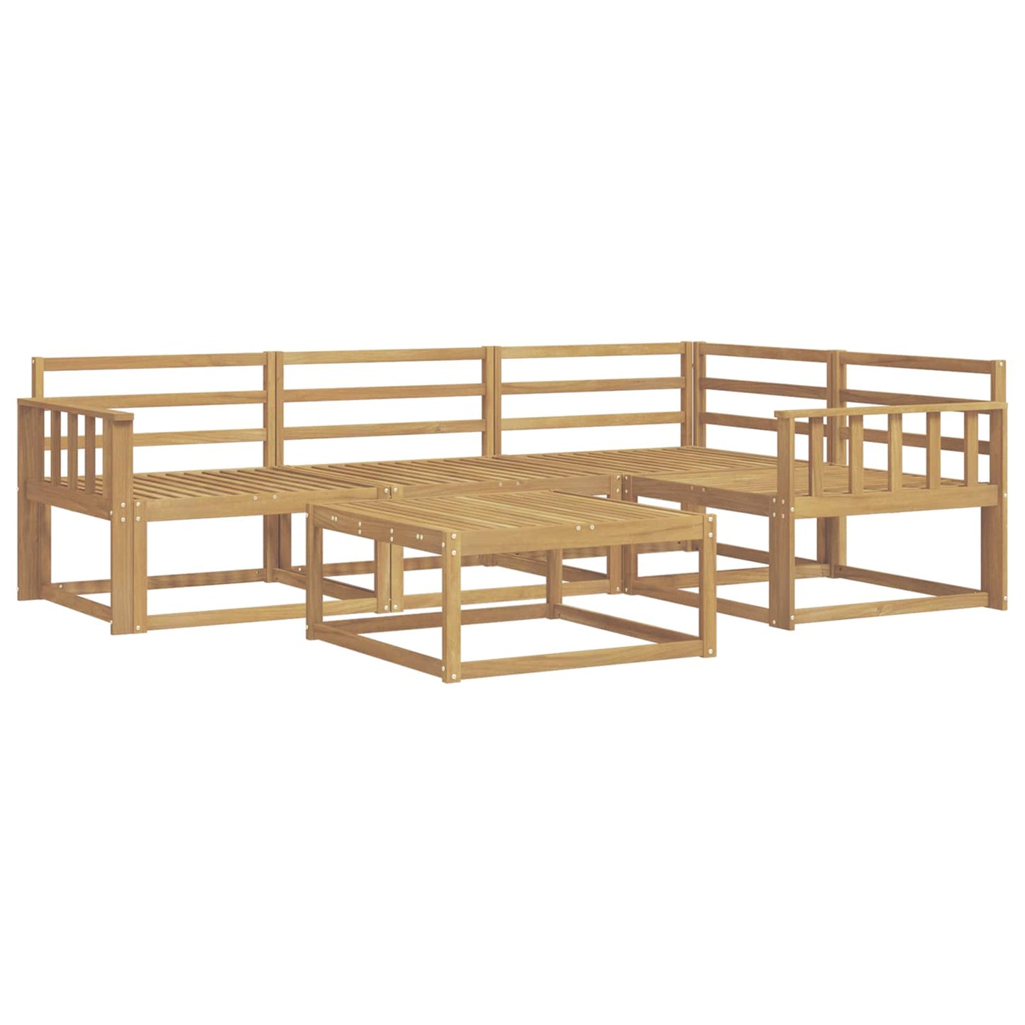 Buiten bankenset 5 pcs Wit 79 x 79 x 37 cm Massief Acaciahout is nu te koop bij PeponiXL, paradijselijk wonen!