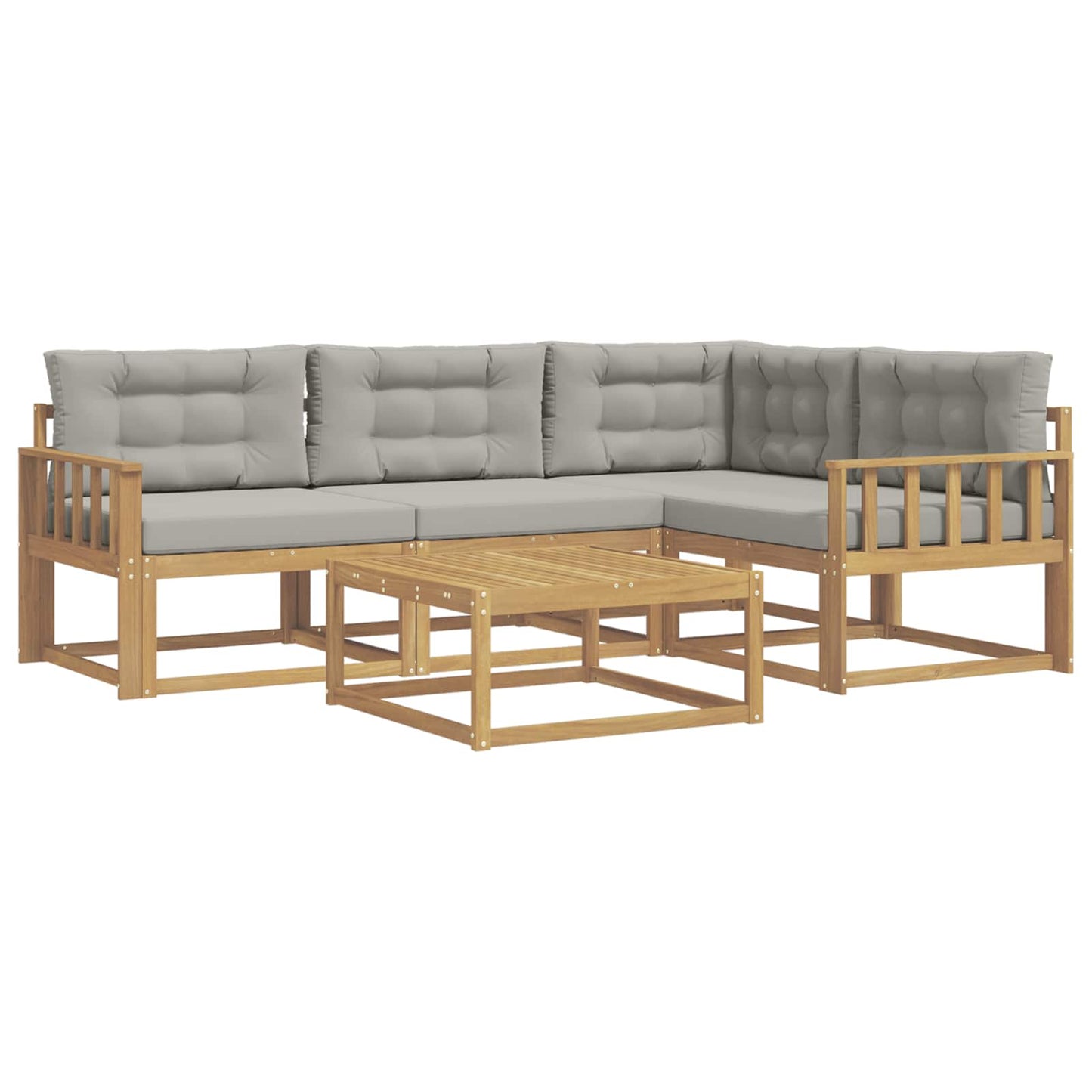 Buiten bankenset 5 pcs Wit en Lichtgrijs 79 x 79 x 37 cm is nu te koop bij PeponiXL, paradijselijk wonen!
