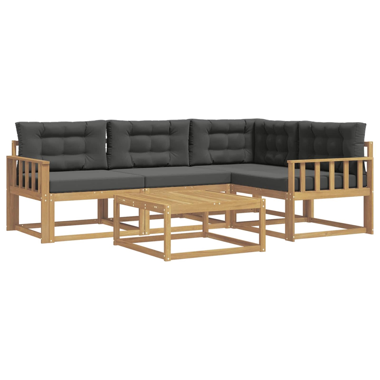 Buiten bankenset 5 pcs Wit en antracietkleurig 79 x 79 x 37 cm is nu te koop bij PeponiXL, paradijselijk wonen!