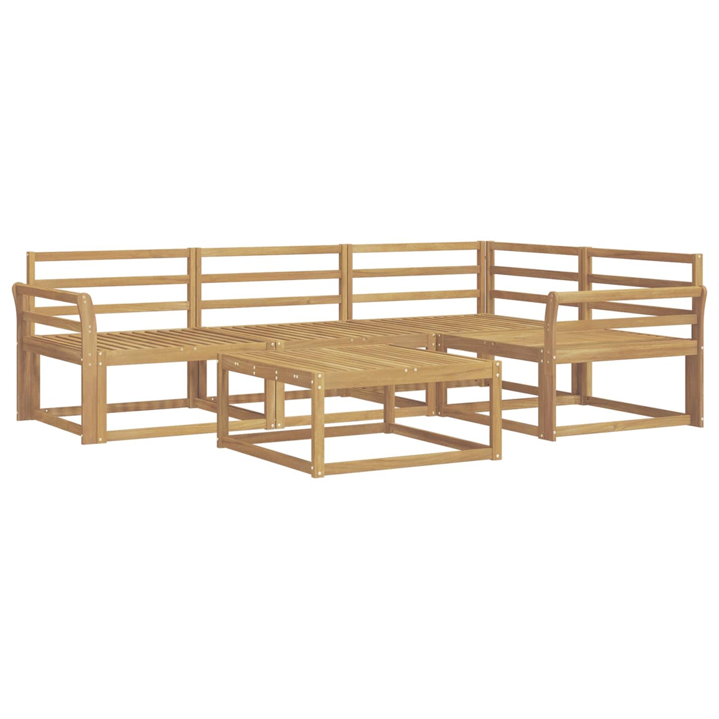 Buiten bankenset 5 pcs Wit 79 x 79 x 37 cm Massief Acaciahout is nu te koop bij PeponiXL, paradijselijk wonen!
