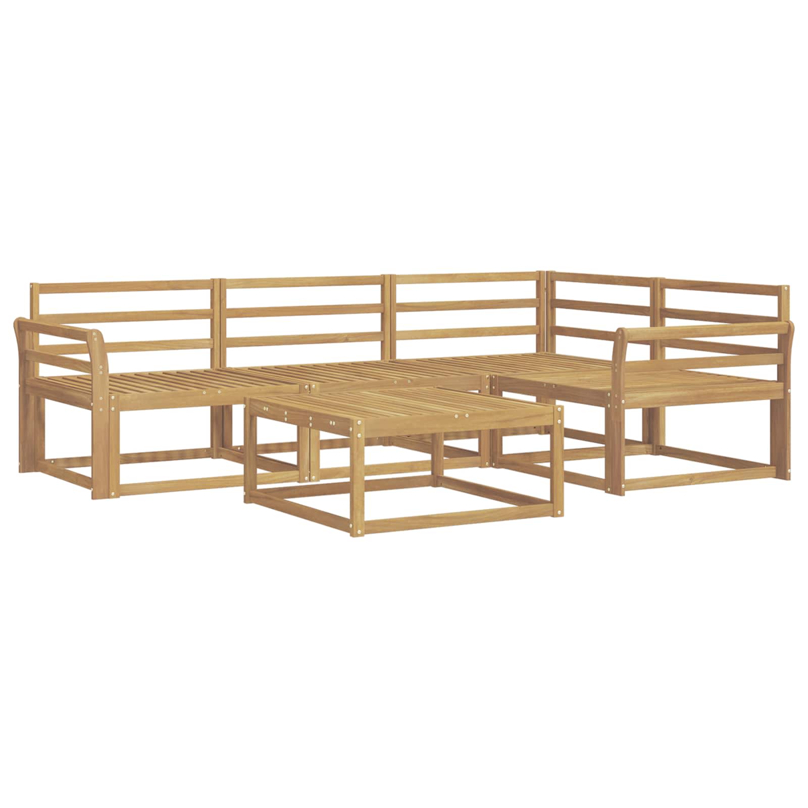 Buiten bankenset 5 pcs Wit 79 x 79 x 37 cm Massief Acaciahout is nu te koop bij PeponiXL, paradijselijk wonen!