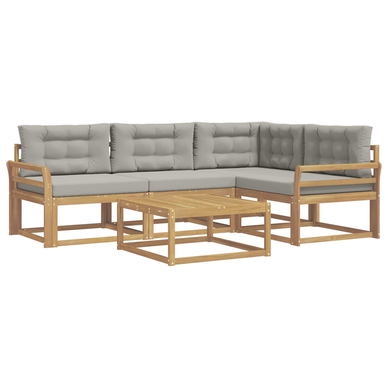 Buiten bankenset 5 pcs Wit en Lichtgrijs 79 x 79 x 37 cm is nu te koop bij PeponiXL, paradijselijk wonen!