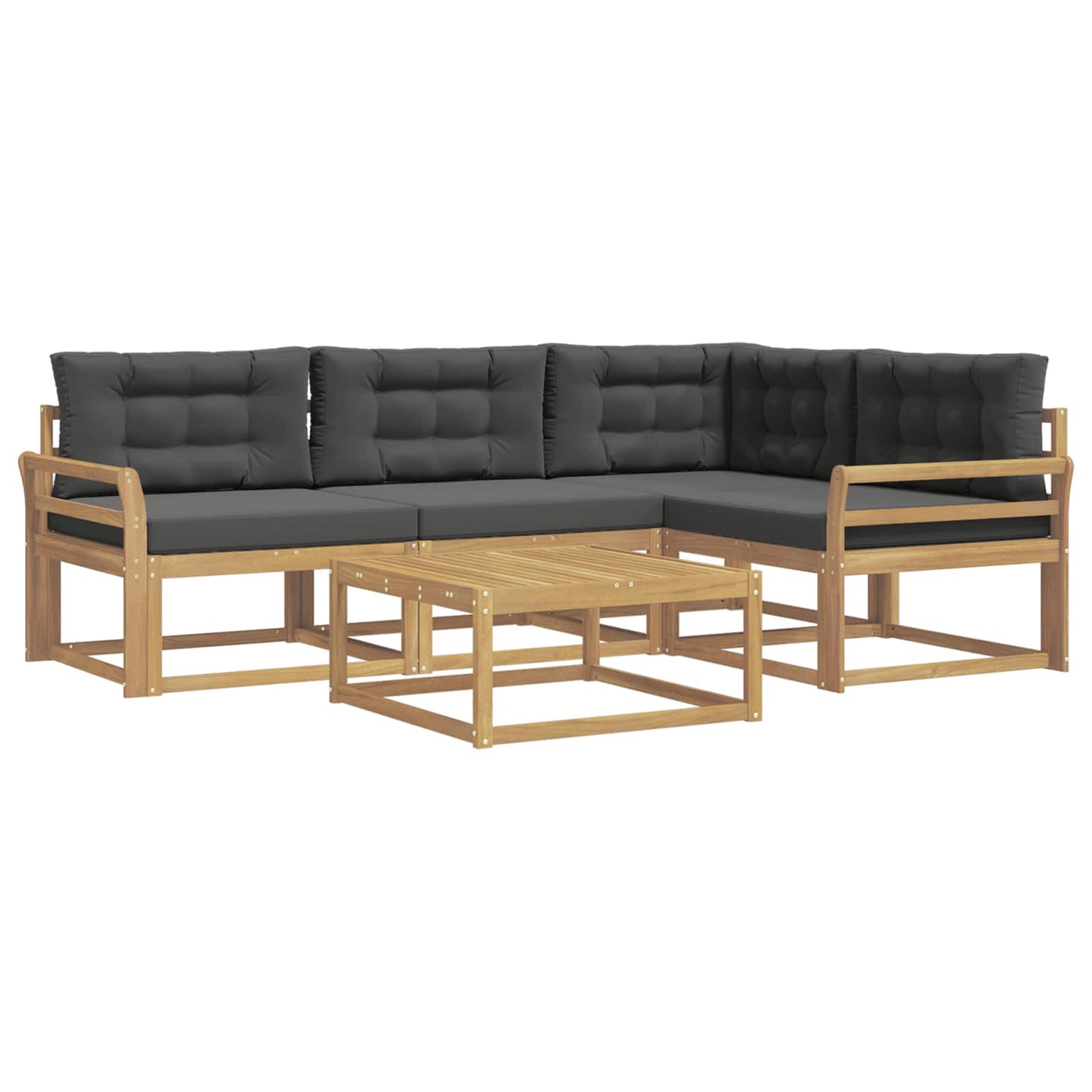 Buiten bankenset 5 pcs Wit en antracietkleurig 79 x 79 x 37 cm is nu te koop bij PeponiXL, paradijselijk wonen!