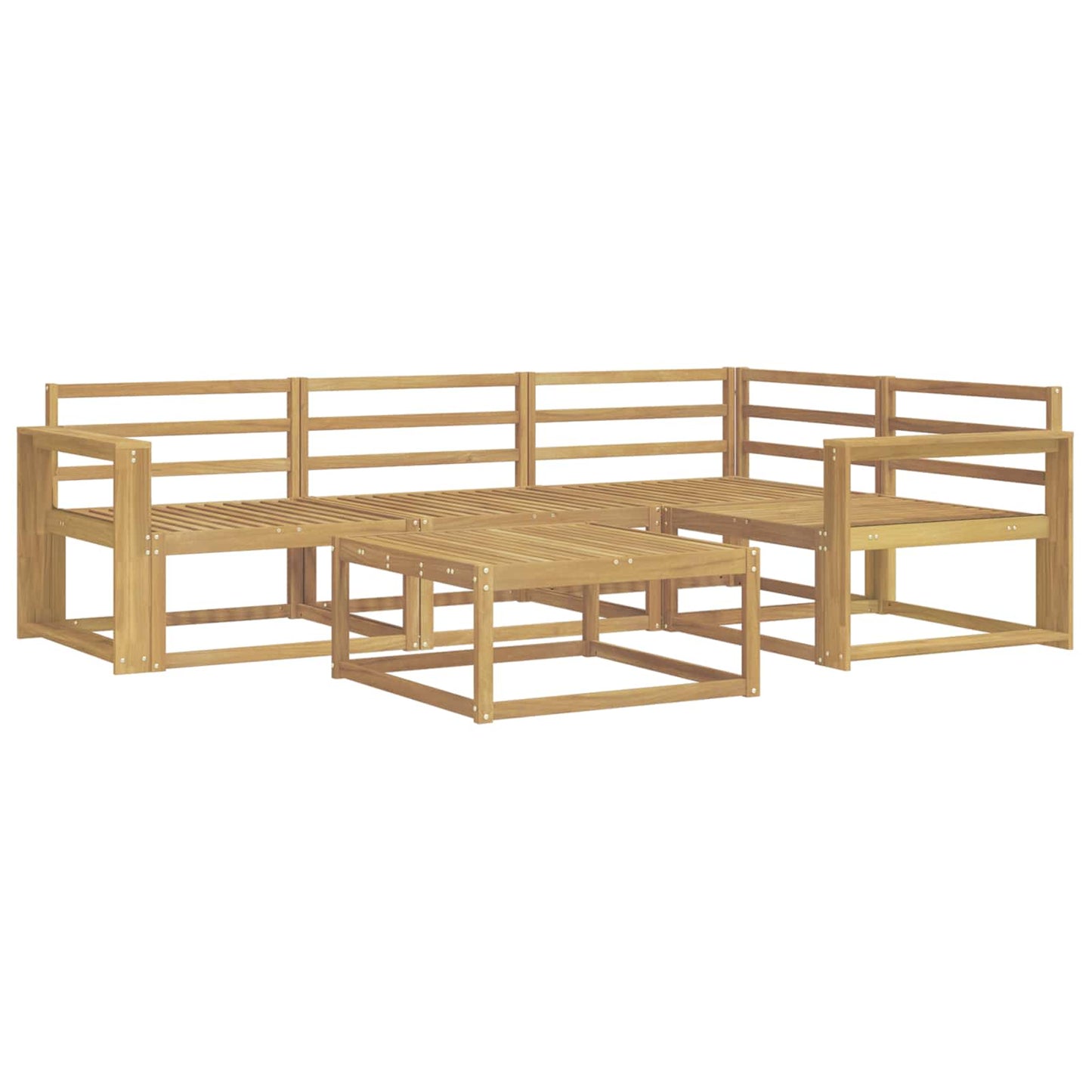 Buiten bankenset 5 pcs Wit 79 x 79 x 37 cm Massief Acaciahout is nu te koop bij PeponiXL, paradijselijk wonen!