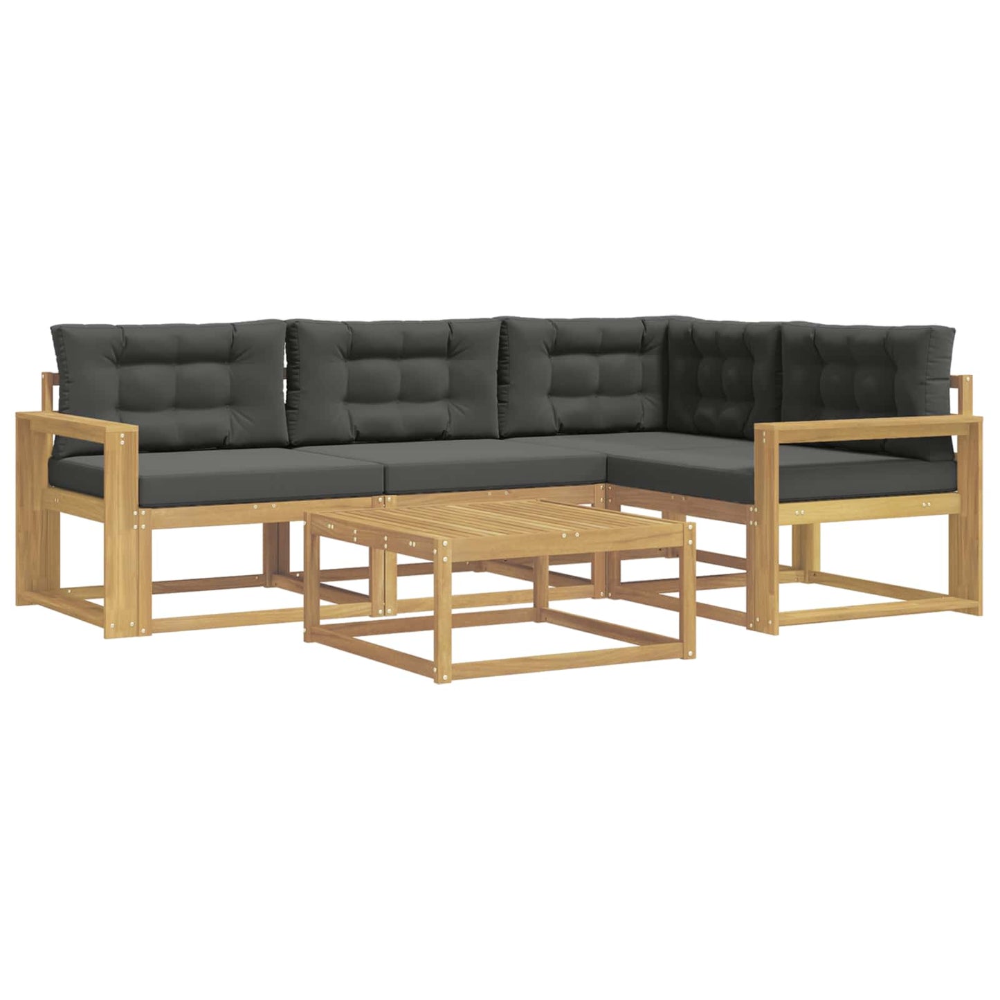 Buiten bankenset 5 pcs Wit en antracietkleurig 79 x 79 x 37 cm is nu te koop bij PeponiXL, paradijselijk wonen!