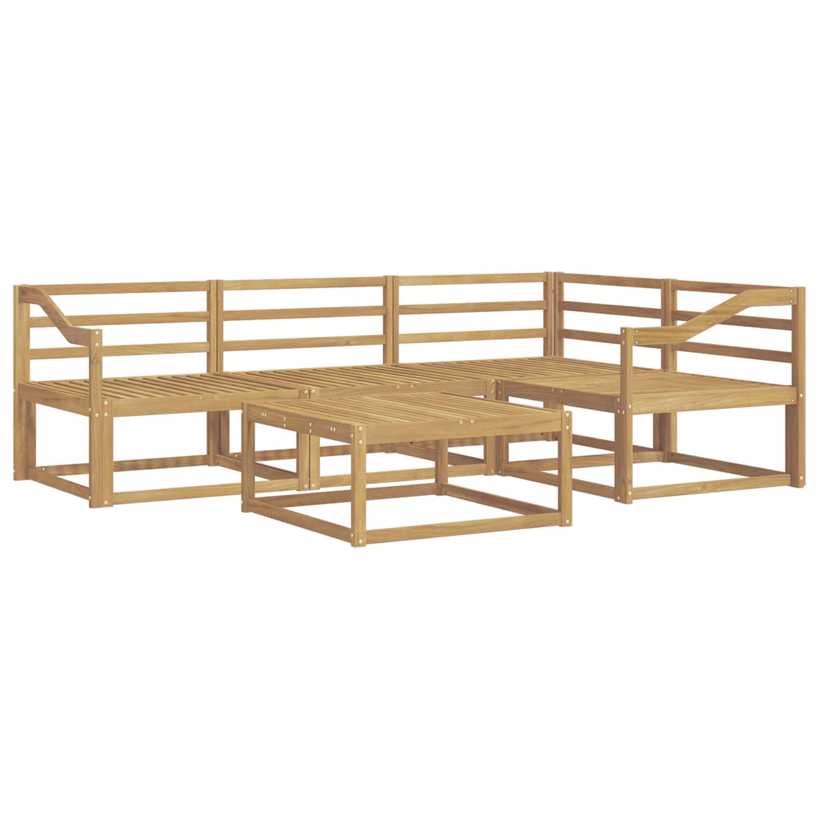 Buiten bankenset 5 pcs Wit 79 x 79 x 37 cm Massief Acaciahout is nu te koop bij PeponiXL, paradijselijk wonen!