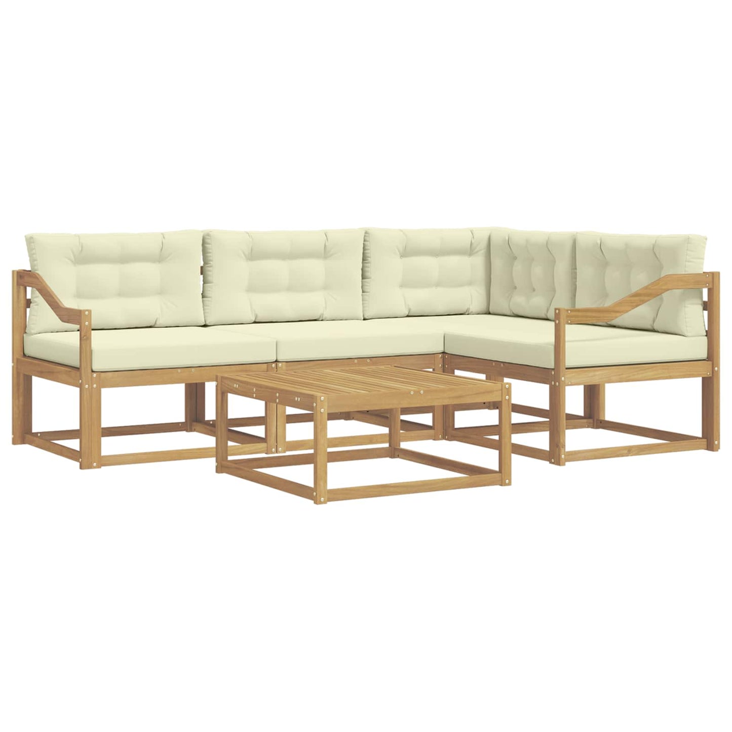 Buiten bankenset 5 pcs Wit en crèmekleurig 79 x 79 x 37 cm is nu te koop bij PeponiXL, paradijselijk wonen!