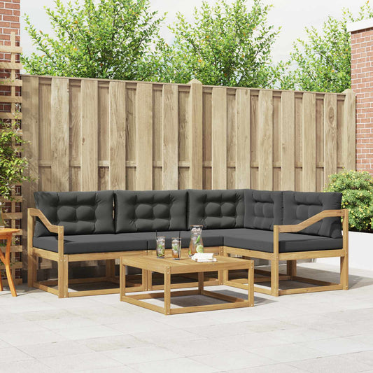 Buiten bankenset 5 pcs Wit en antracietkleurig 79 x 79 x 37 cm is nu te koop bij PeponiXL, paradijselijk wonen!