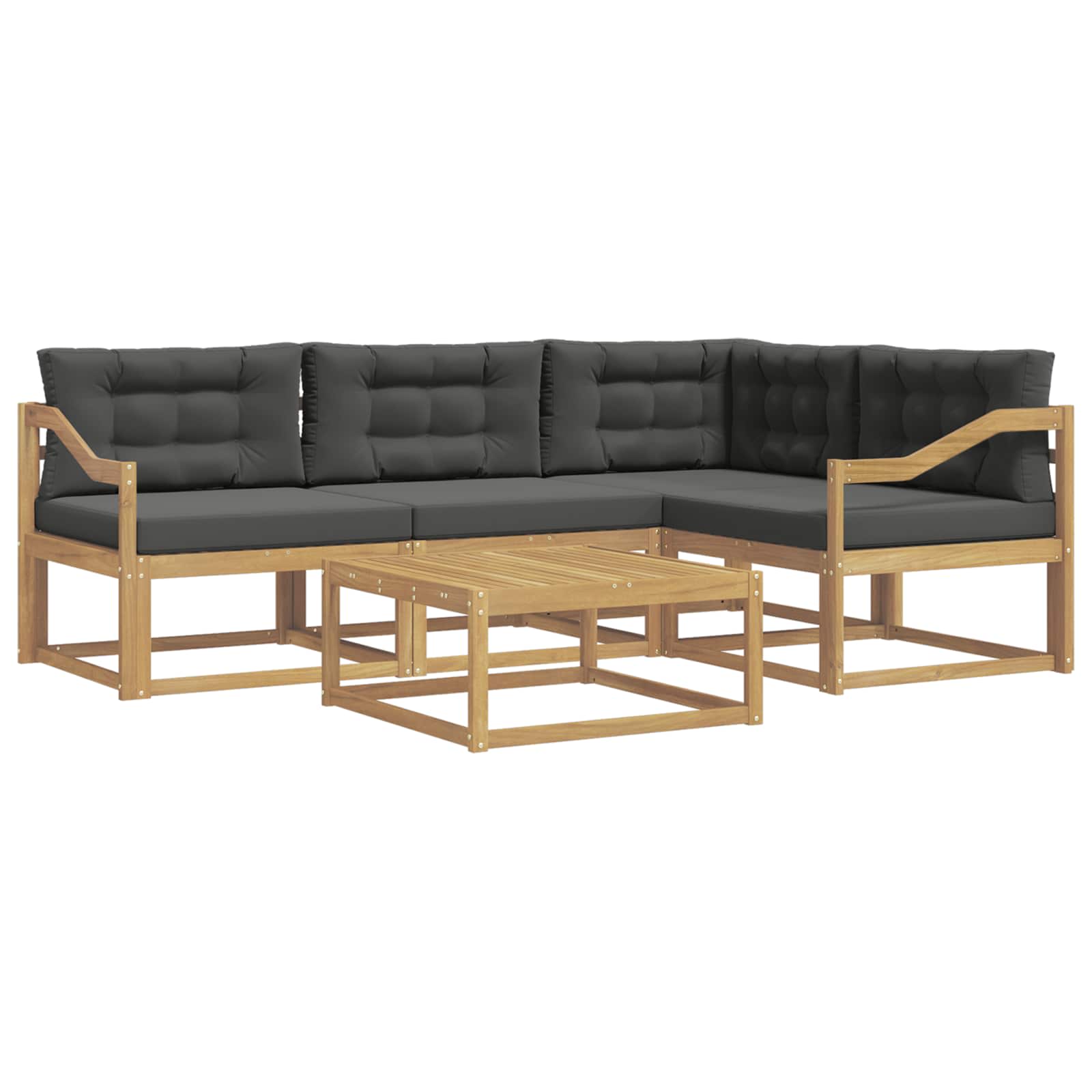 Buiten bankenset 5 pcs Wit en antracietkleurig 79 x 79 x 37 cm is nu te koop bij PeponiXL, paradijselijk wonen!