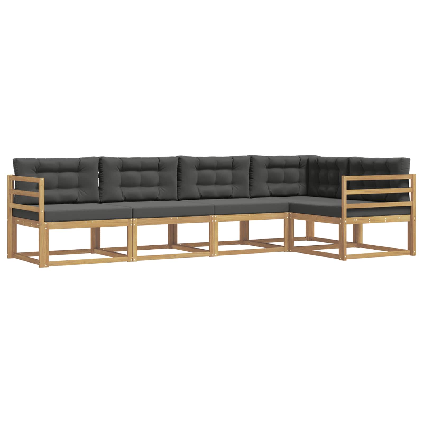 Buiten bankenset 4 pcs Wit en antracietkleurig Polyester is nu te koop bij PeponiXL, paradijselijk wonen!