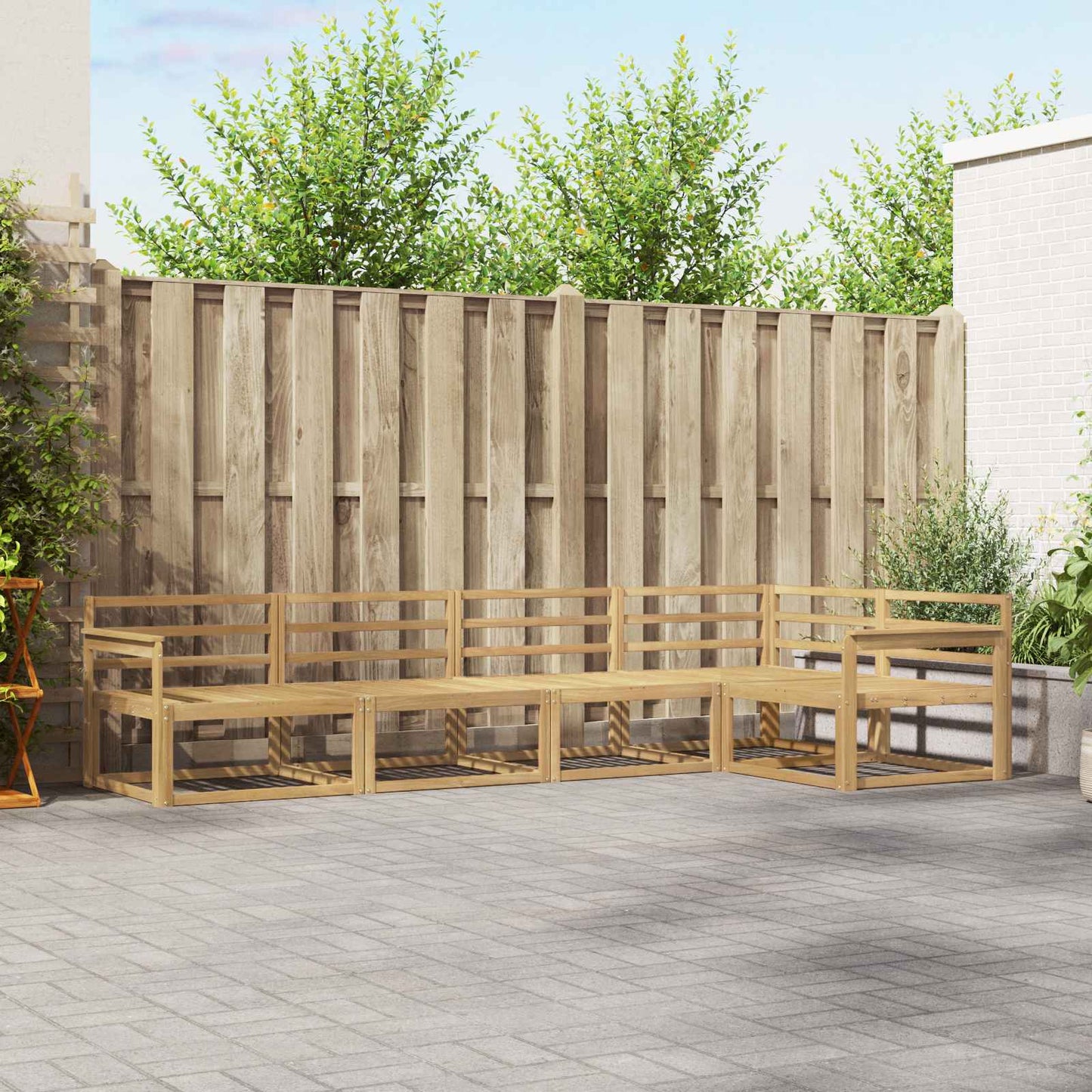 Buiten bankenset 5 pcs Wit 327 x 168,5 x 73 cm is nu te koop bij PeponiXL, paradijselijk wonen!