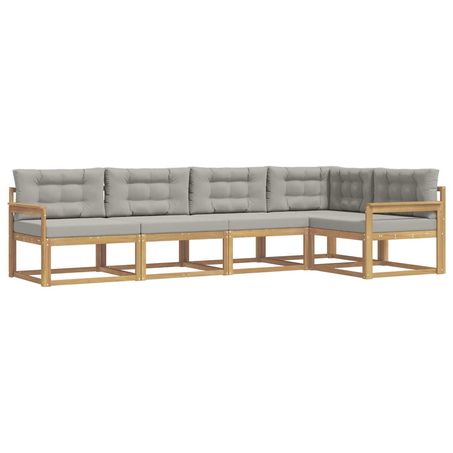 Buiten bankenset met kussen 4 pcs Wit en Lichtgrijs Polyester is nu te koop bij PeponiXL, paradijselijk wonen!