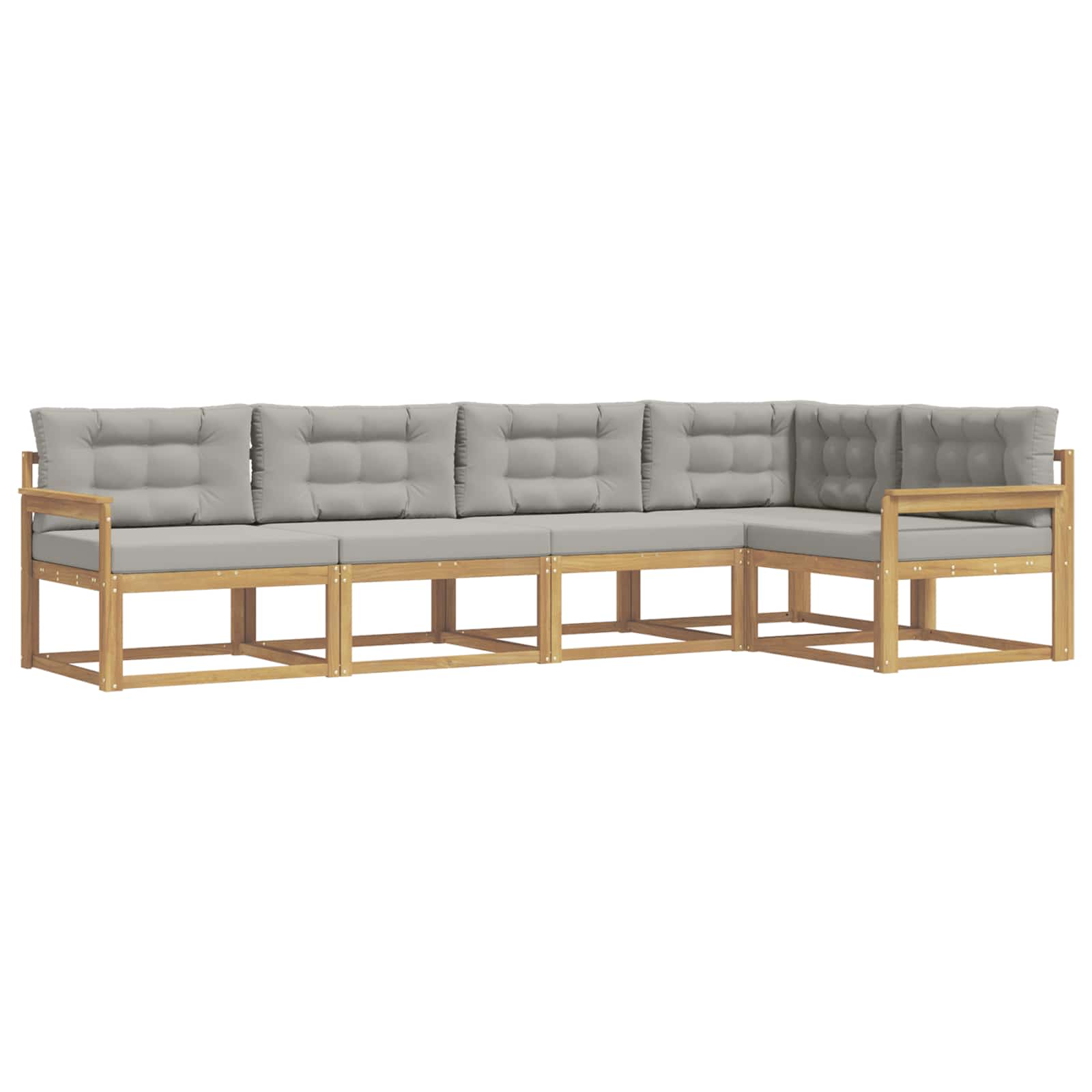 Buiten bankenset met kussen 4 pcs Wit en Lichtgrijs Polyester is nu te koop bij PeponiXL, paradijselijk wonen!
