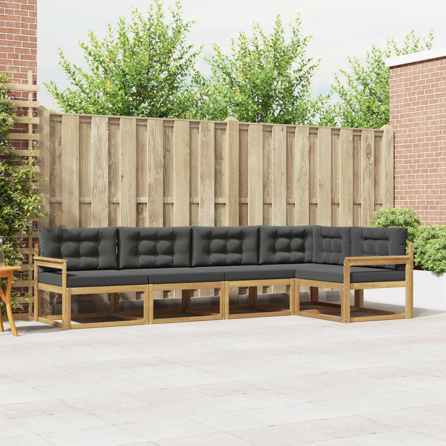 Buiten bankenset 4 pcs Wit en antracietkleurig Polyester is nu te koop bij PeponiXL, paradijselijk wonen!