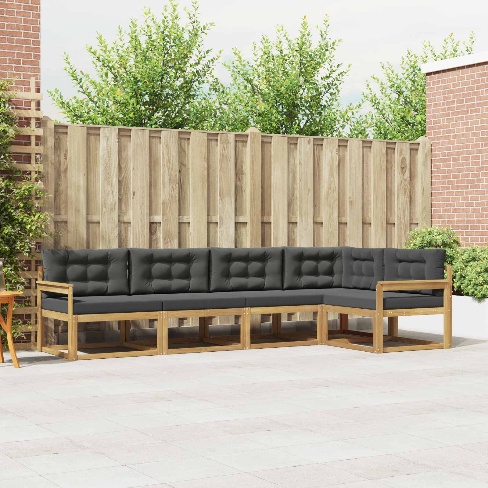Buiten bankenset 4 pcs Wit en antracietkleurig Polyester is nu te koop bij PeponiXL, paradijselijk wonen!
