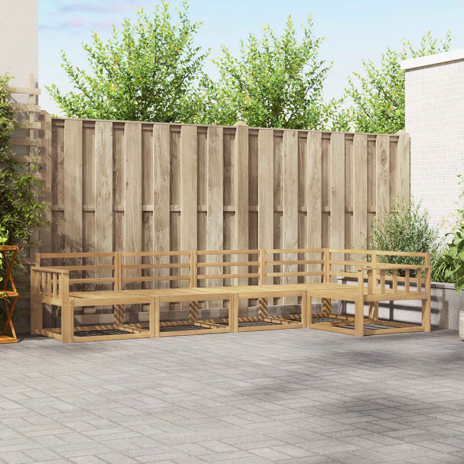 Buiten bankenset 5 pcs Wit 327 x 168,5 x 73 cm is nu te koop bij PeponiXL, paradijselijk wonen!