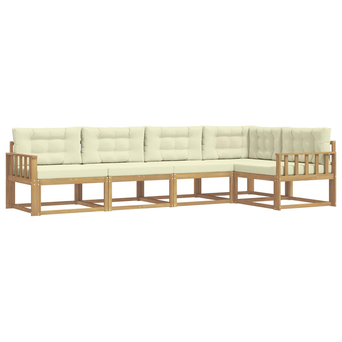 Buiten bankenset met kussen 4 pcs Wit en crèmekleurig Polyester is nu te koop bij PeponiXL, paradijselijk wonen!