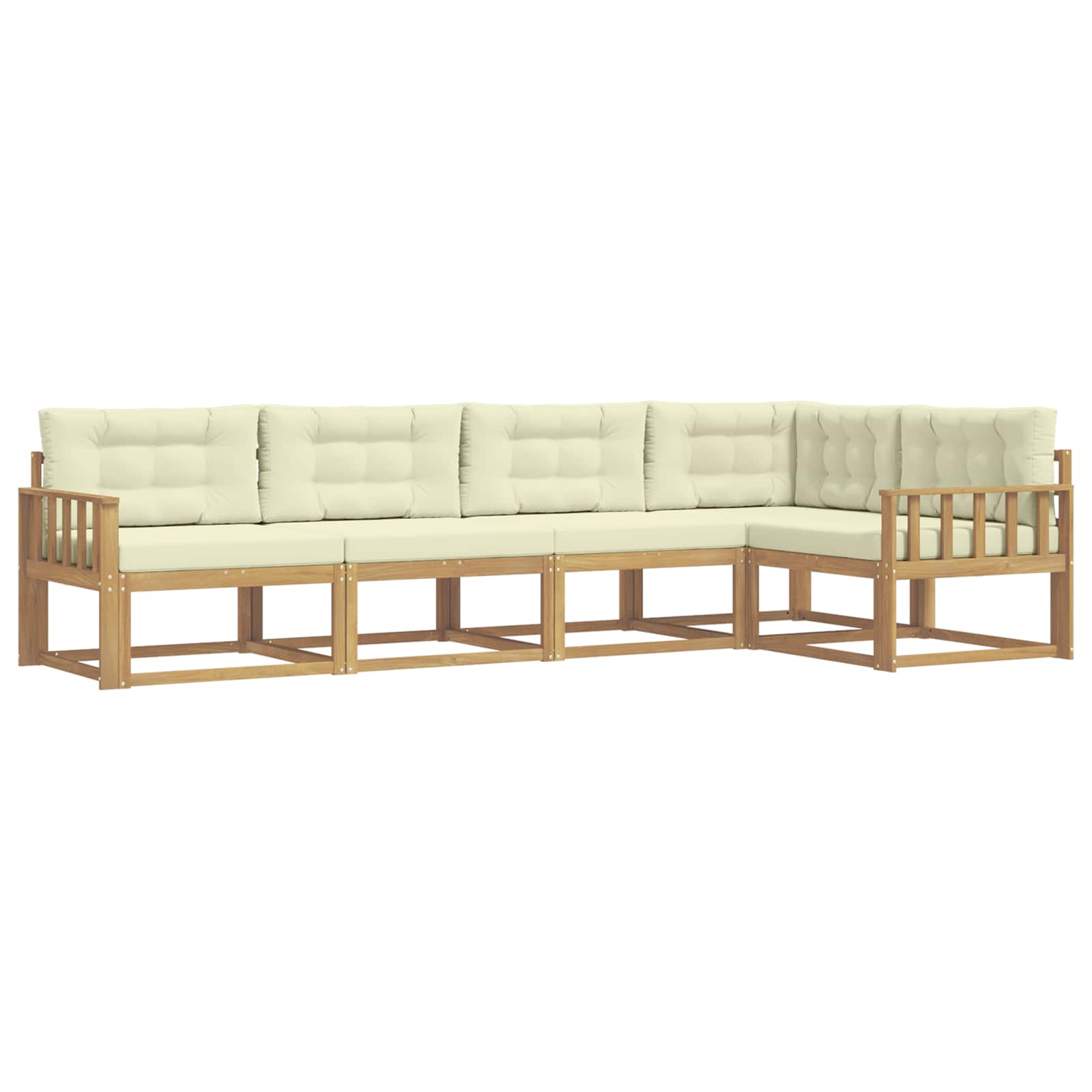 Buiten bankenset met kussen 4 pcs Wit en crèmekleurig Polyester is nu te koop bij PeponiXL, paradijselijk wonen!