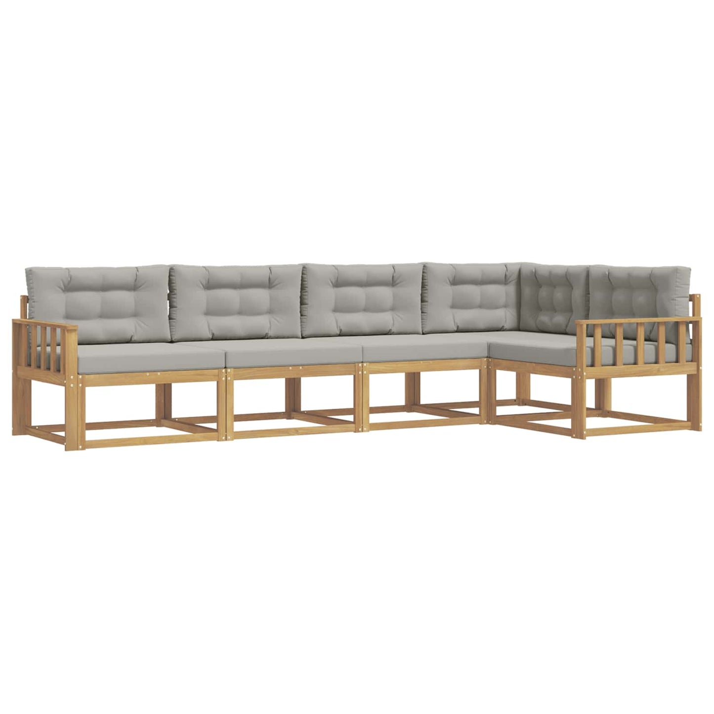 Buiten bankenset met kussen 4 pcs Wit en Lichtgrijs Polyester is nu te koop bij PeponiXL, paradijselijk wonen!