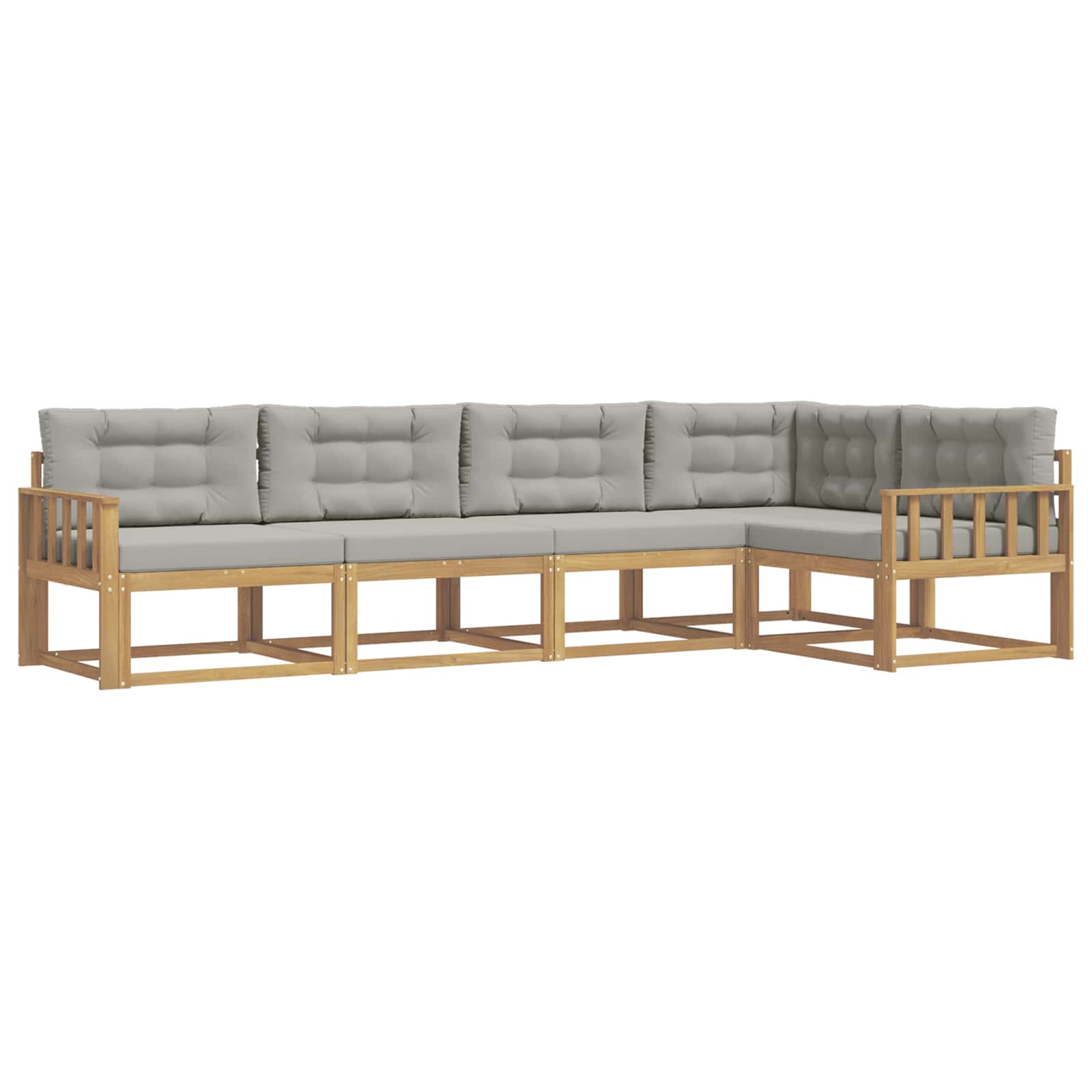 Buiten bankenset met kussen 4 pcs Wit en Lichtgrijs Polyester is nu te koop bij PeponiXL, paradijselijk wonen!