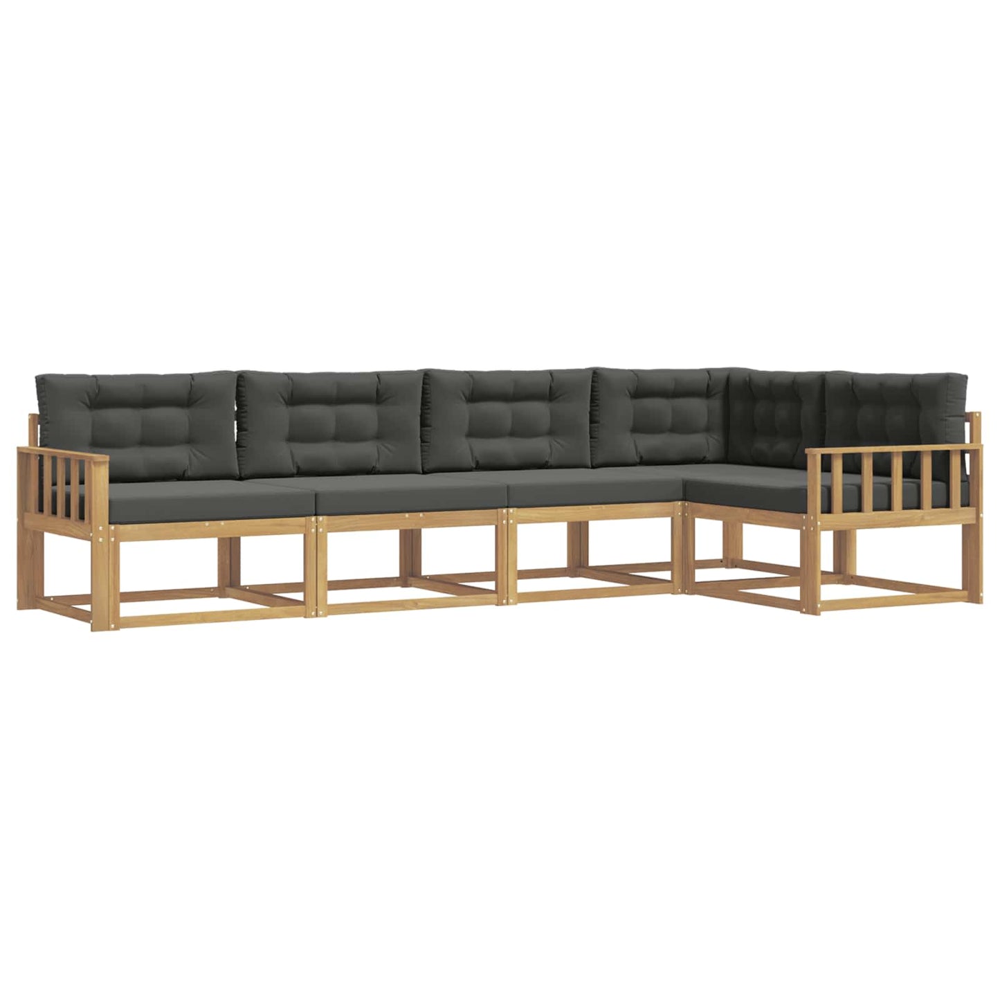 Buiten bankenset 4 pcs Wit en antracietkleurig Polyester is nu te koop bij PeponiXL, paradijselijk wonen!