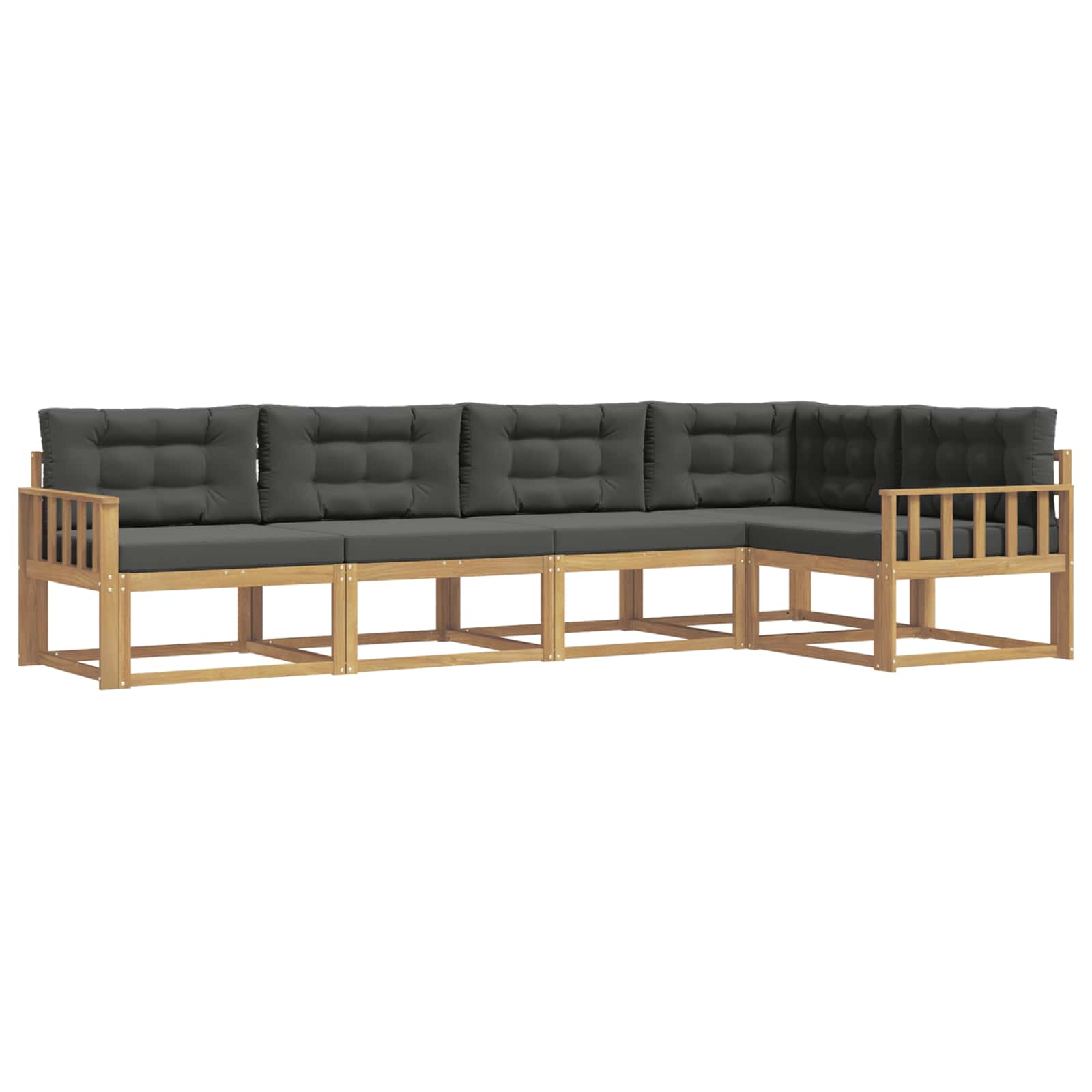 Buiten bankenset 4 pcs Wit en antracietkleurig Polyester is nu te koop bij PeponiXL, paradijselijk wonen!