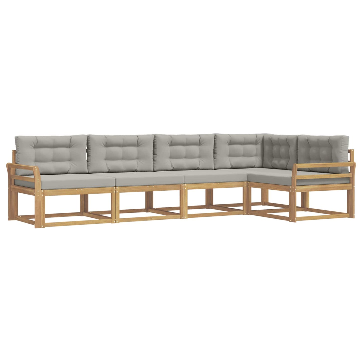 Buiten bankenset met kussen 4 pcs Wit en Lichtgrijs Polyester is nu te koop bij PeponiXL, paradijselijk wonen!