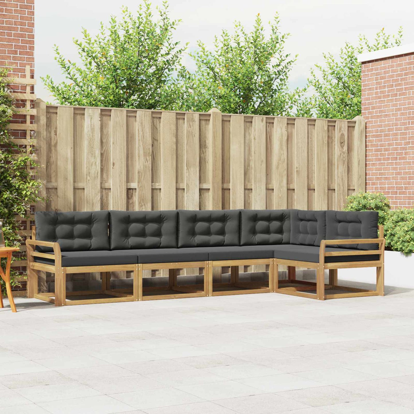 Buiten bankenset 4 pcs Wit en antracietkleurig Polyester is nu te koop bij PeponiXL, paradijselijk wonen!