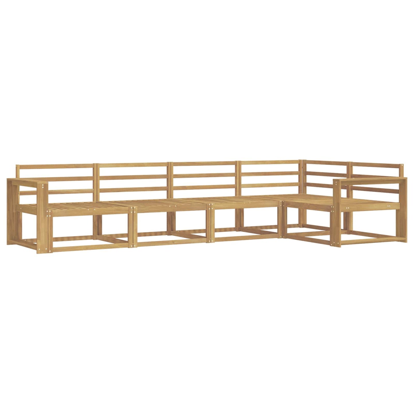 Buiten bankenset 5 pcs Wit Massief Acaciahout is nu te koop bij PeponiXL, paradijselijk wonen!