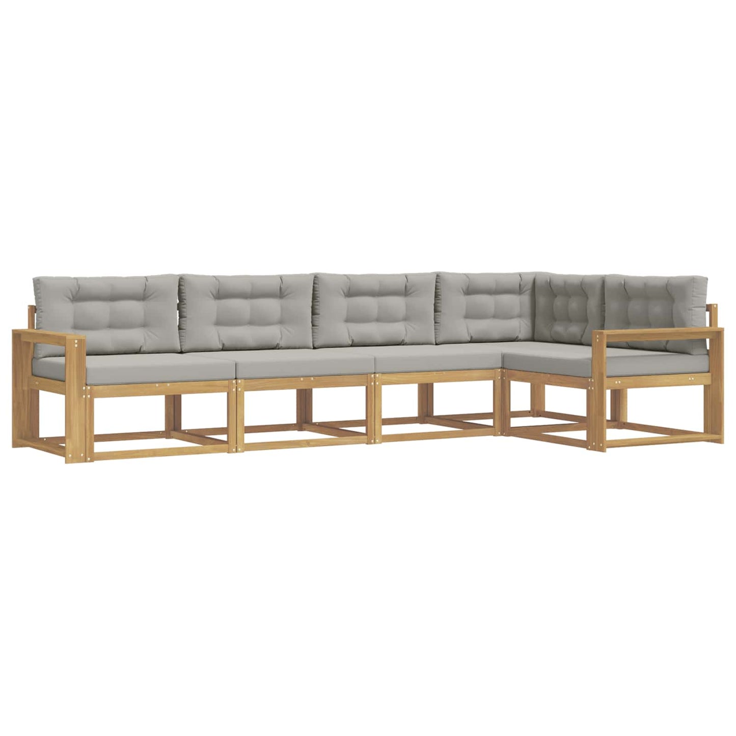 Buiten bankenset met kussen 4 pcs Wit en Lichtgrijs Polyester is nu te koop bij PeponiXL, paradijselijk wonen!