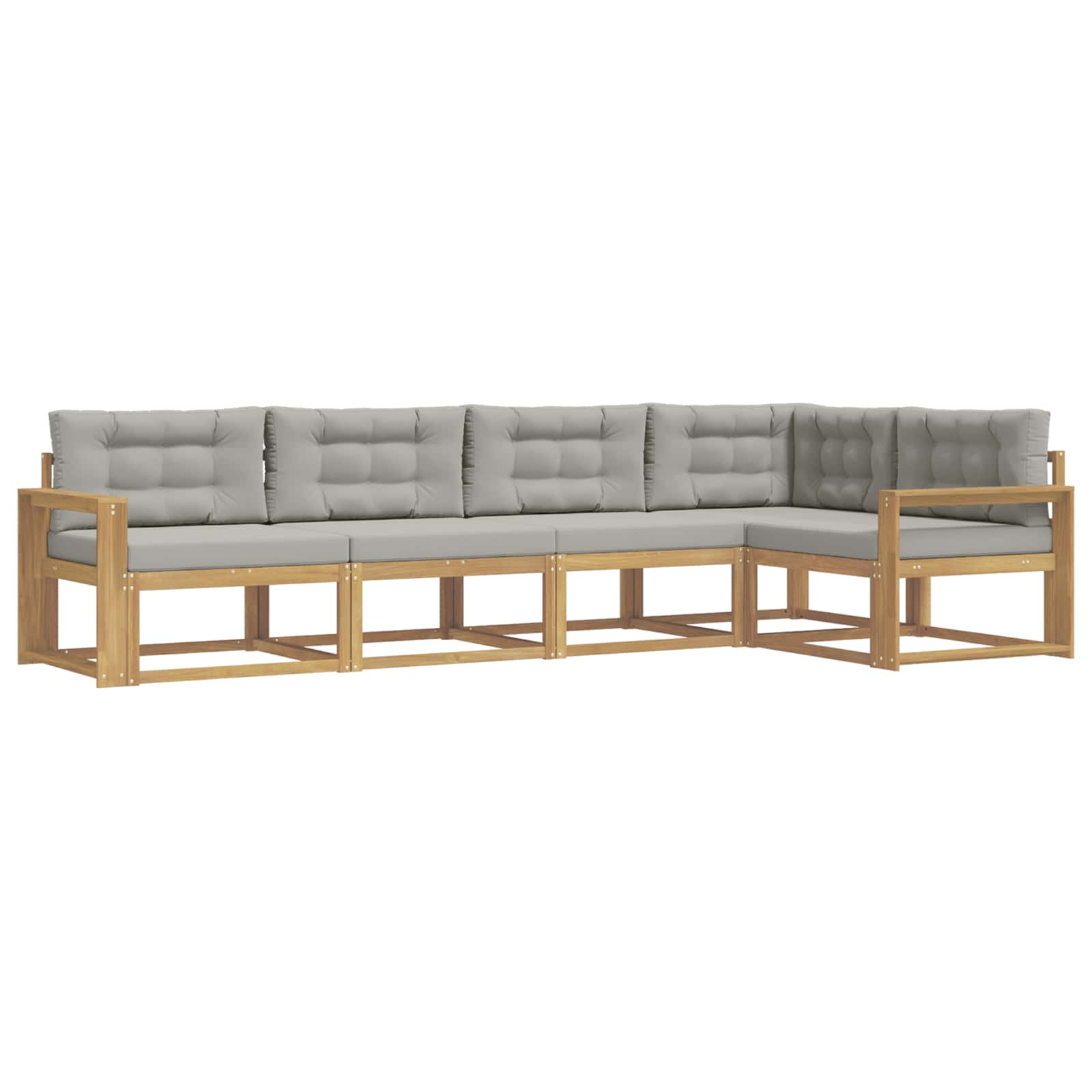 Buiten bankenset met kussen 4 pcs Wit en Lichtgrijs Polyester is nu te koop bij PeponiXL, paradijselijk wonen!