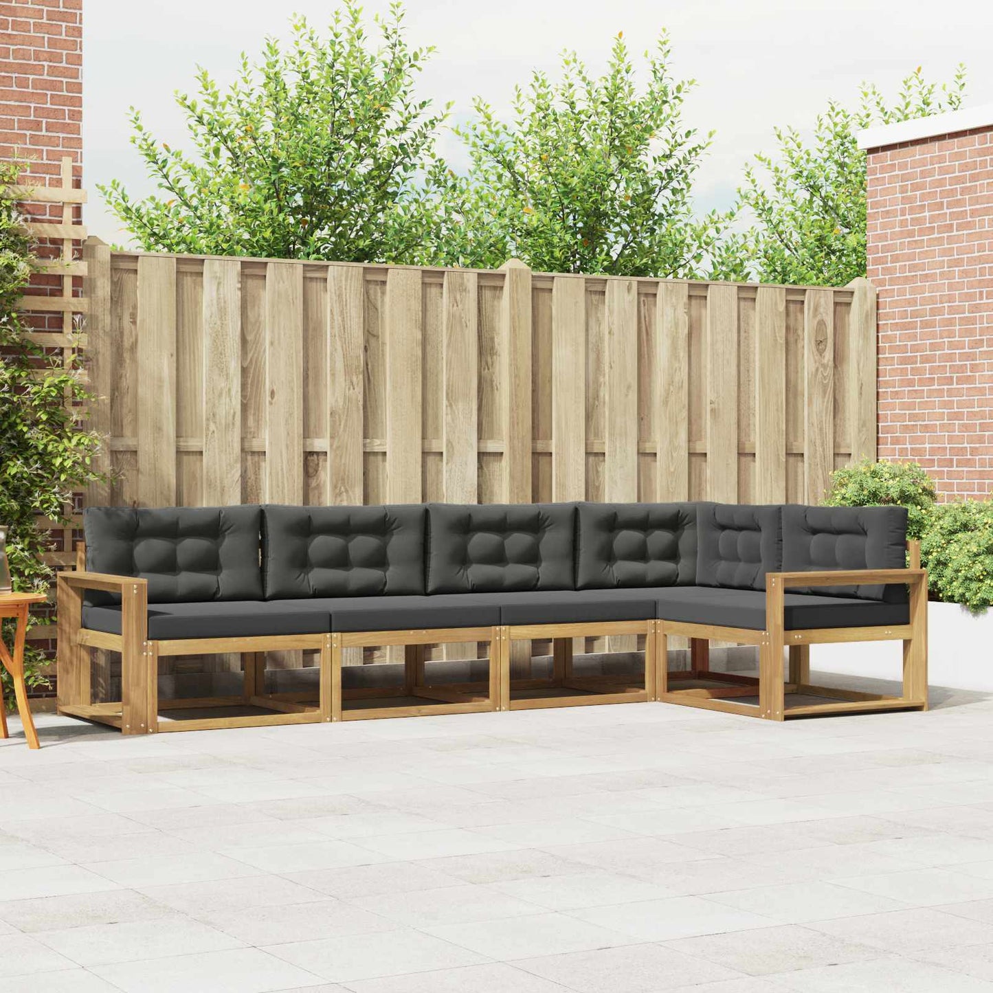 Buiten bankenset 4 pcs Wit en antracietkleurig Polyester is nu te koop bij PeponiXL, paradijselijk wonen!
