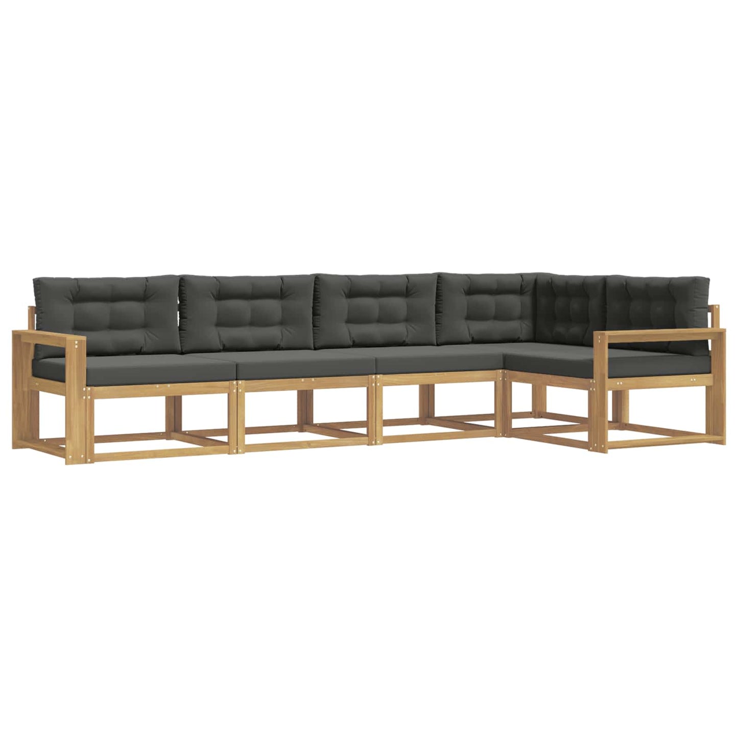 Buiten bankenset 4 pcs Wit en antracietkleurig Polyester is nu te koop bij PeponiXL, paradijselijk wonen!