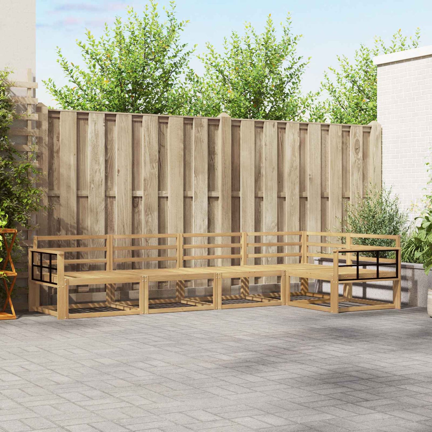 Buiten bankenset 5 pcs Wit 327 x 168,5 x 73 cm is nu te koop bij PeponiXL, paradijselijk wonen!