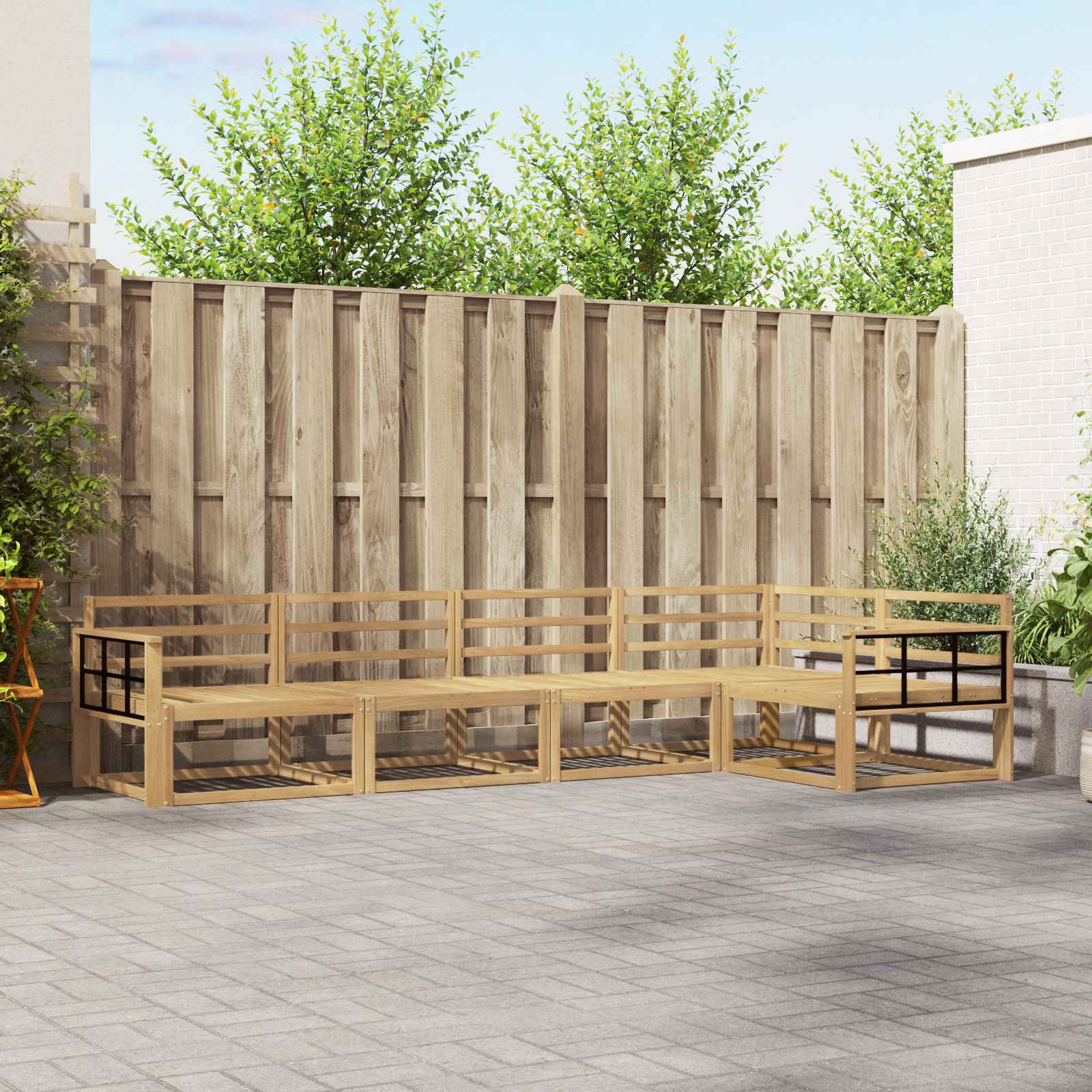 Buiten bankenset 5 pcs Wit 327 x 168,5 x 73 cm is nu te koop bij PeponiXL, paradijselijk wonen!