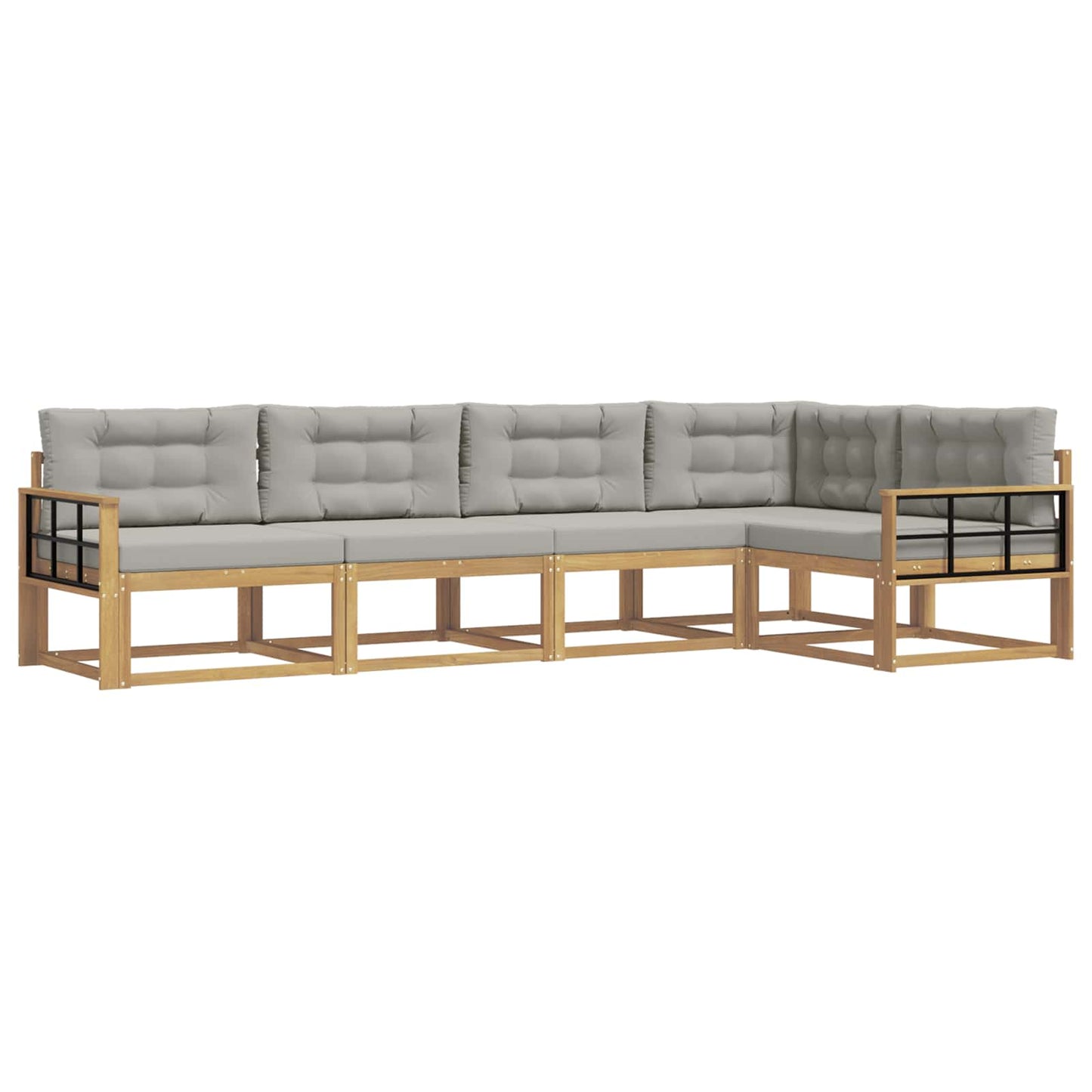 Buiten bankenset met kussen 4 pcs Wit en Lichtgrijs Polyester is nu te koop bij PeponiXL, paradijselijk wonen!