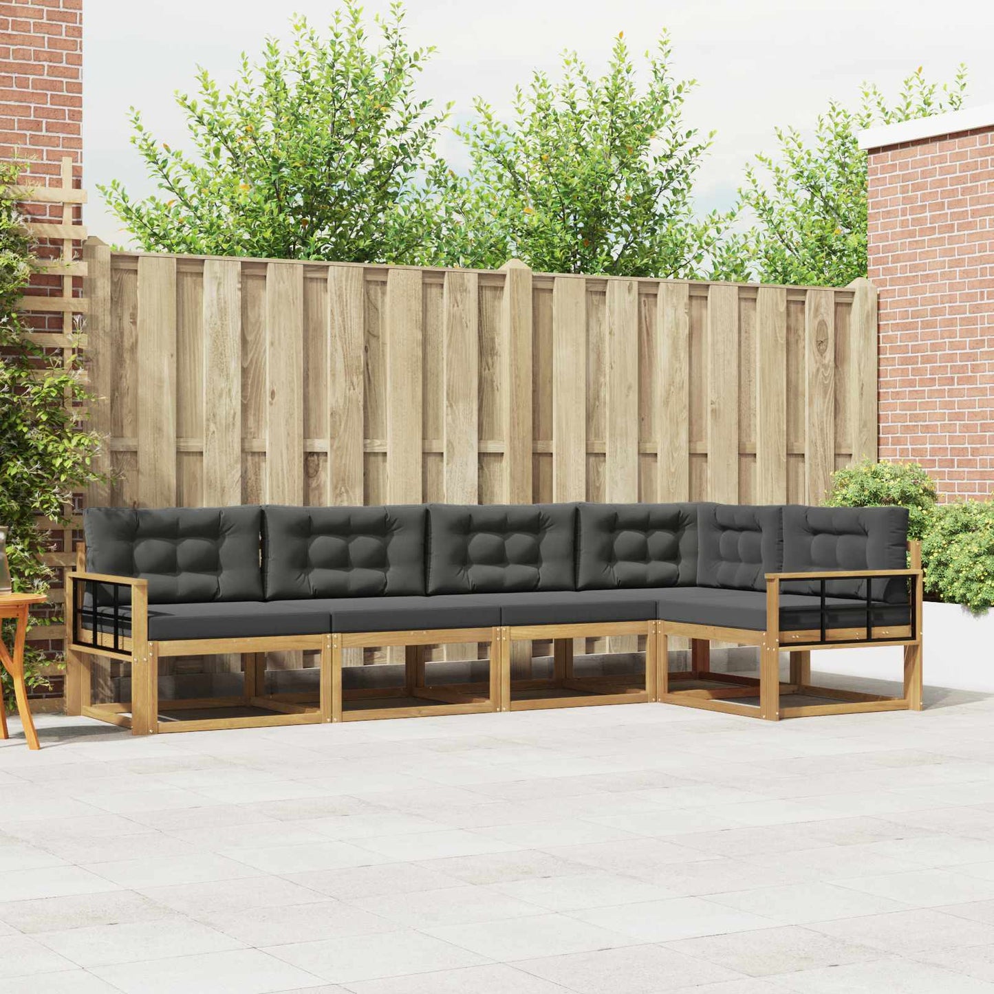 Buiten bankenset 4 pcs Wit en antracietkleurig Polyester is nu te koop bij PeponiXL, paradijselijk wonen!