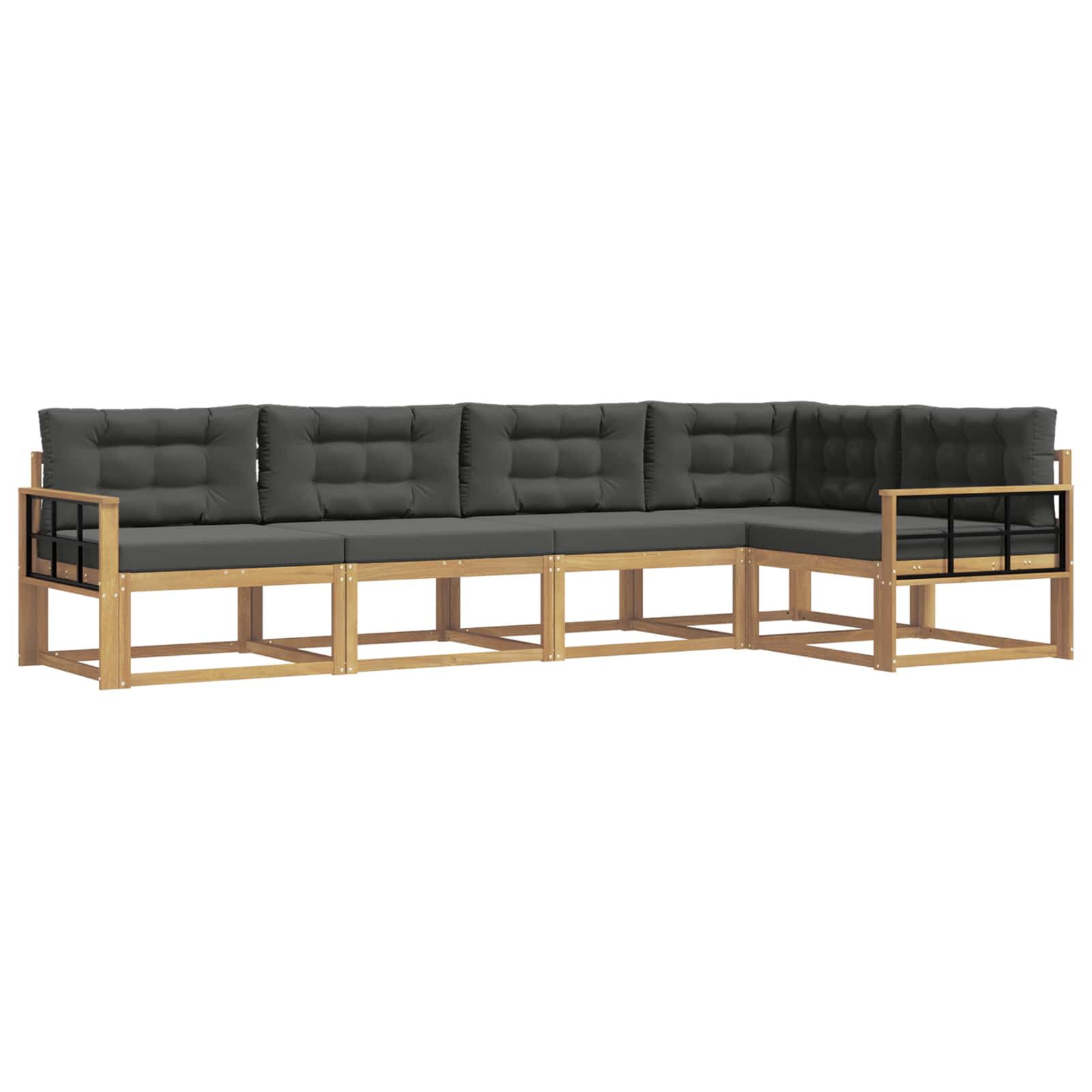 Buiten bankenset 4 pcs Wit en antracietkleurig Polyester is nu te koop bij PeponiXL, paradijselijk wonen!