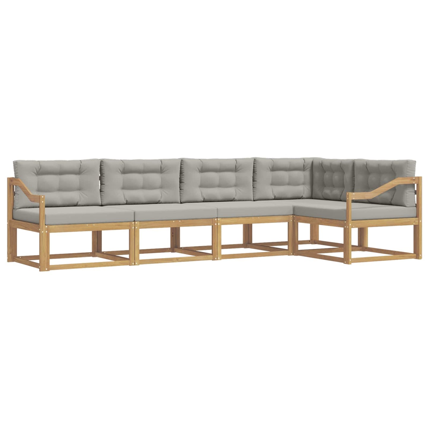 Buiten bankenset met kussen 4 pcs Wit en Lichtgrijs Polyester is nu te koop bij PeponiXL, paradijselijk wonen!