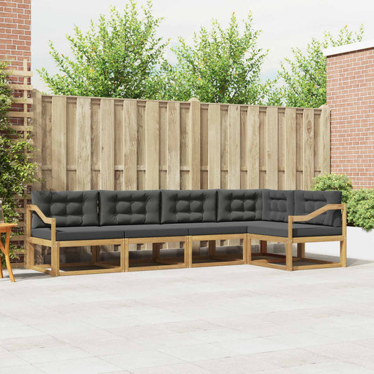 Buiten bankenset 4 pcs Wit en antracietkleurig Polyester is nu te koop bij PeponiXL, paradijselijk wonen!